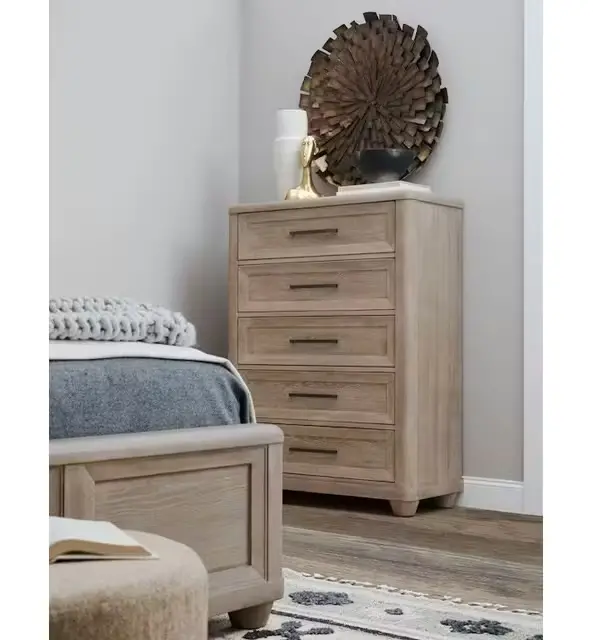 Dawson Butternut Light Brown 5-Drawer Chest-2