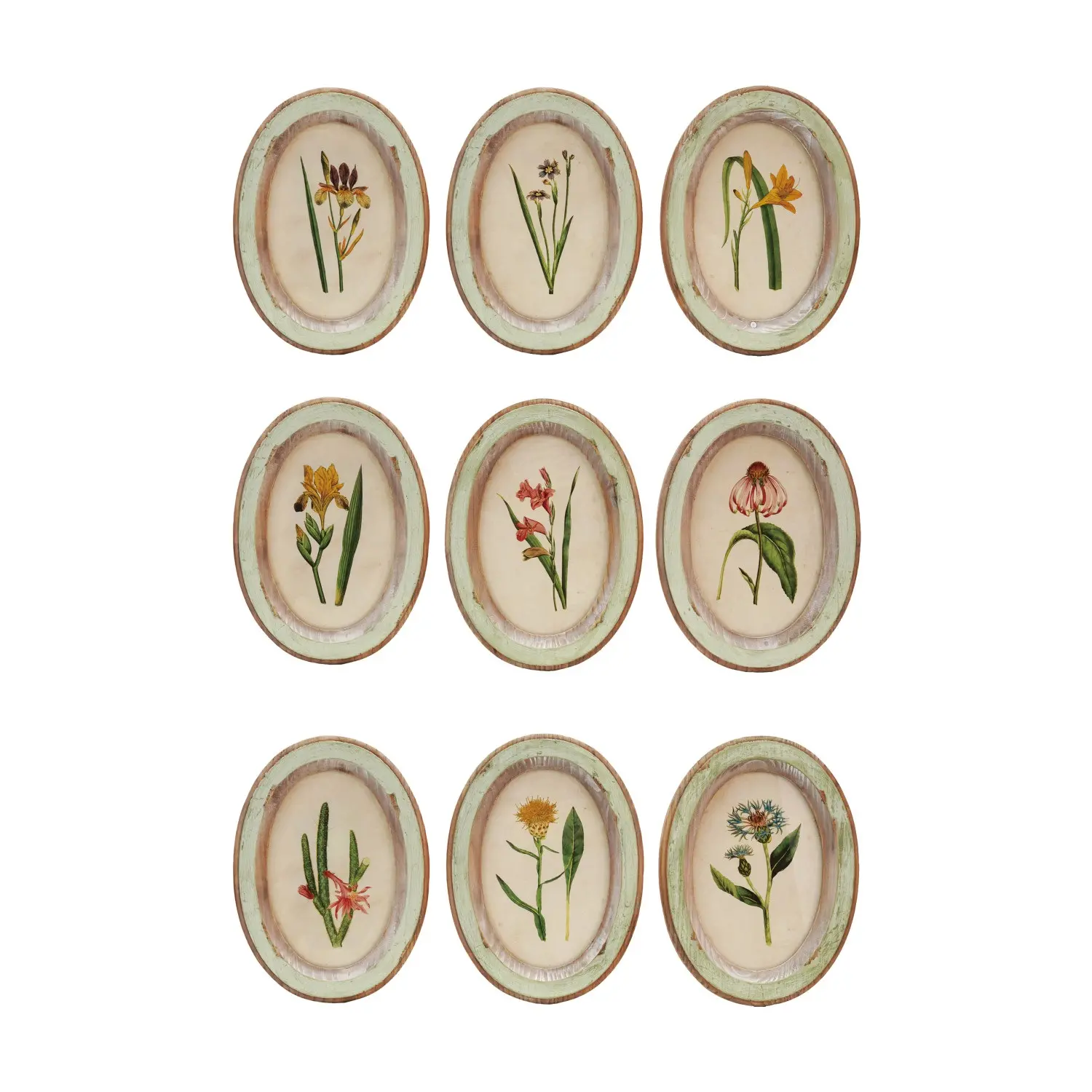 DG0700-A/9-IND Assorted Wood Framed Flower Wall Decor-1