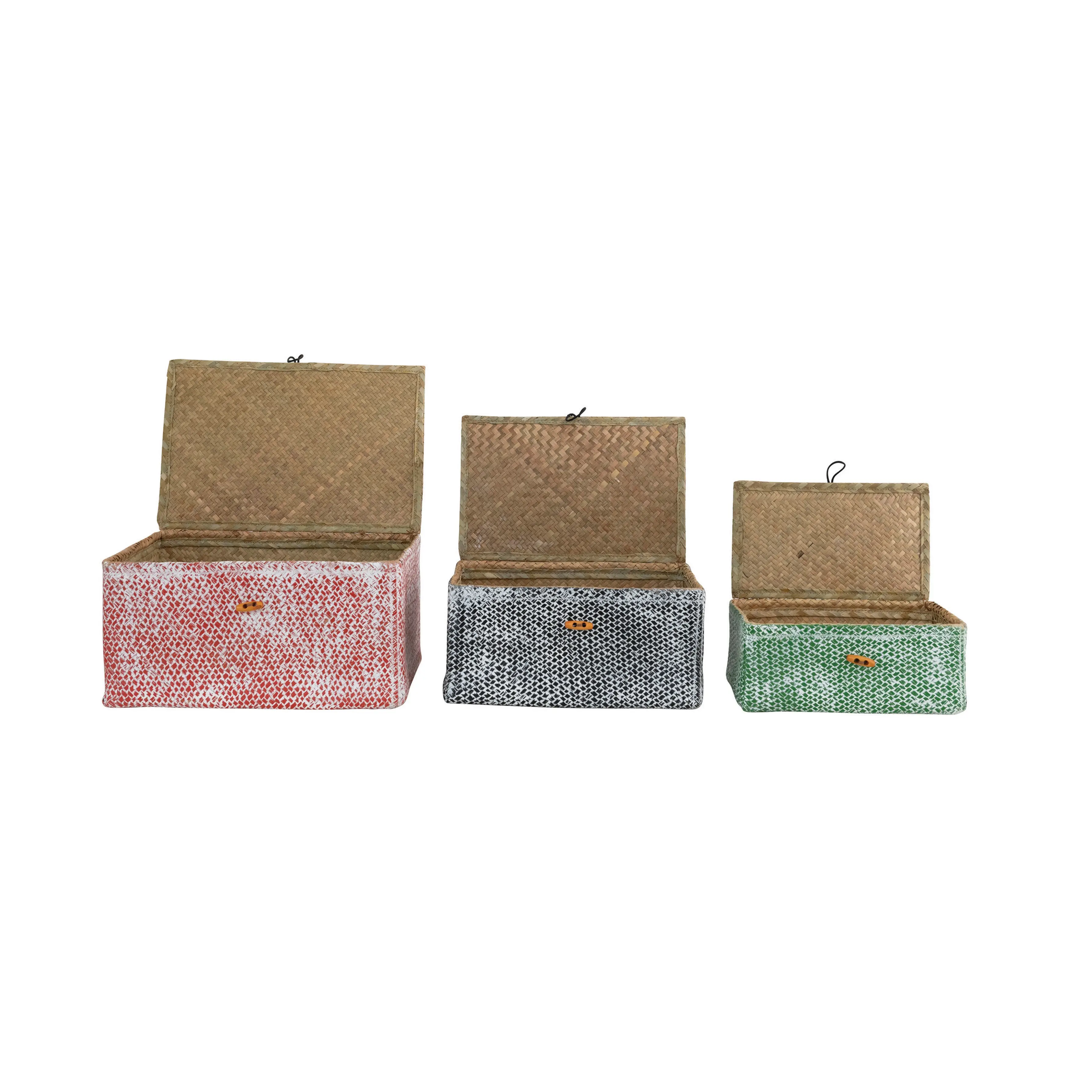 DF5895/SML Small Hand-Woven Palm Leaf Boxes-3
