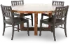 5PC:6820-RND Bennett Dark Brown 5-Piece Round Dining Set