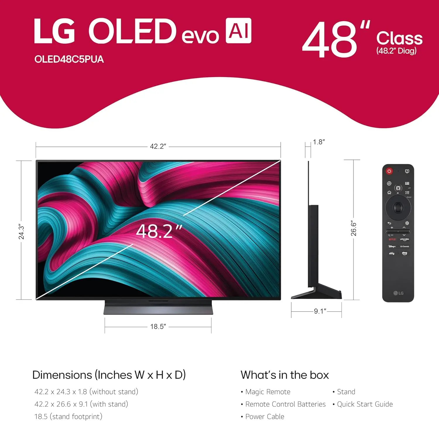OLED48C5PUA.AUS LG 48 C5 OLED evo AI 4K UHD Smart TV-3