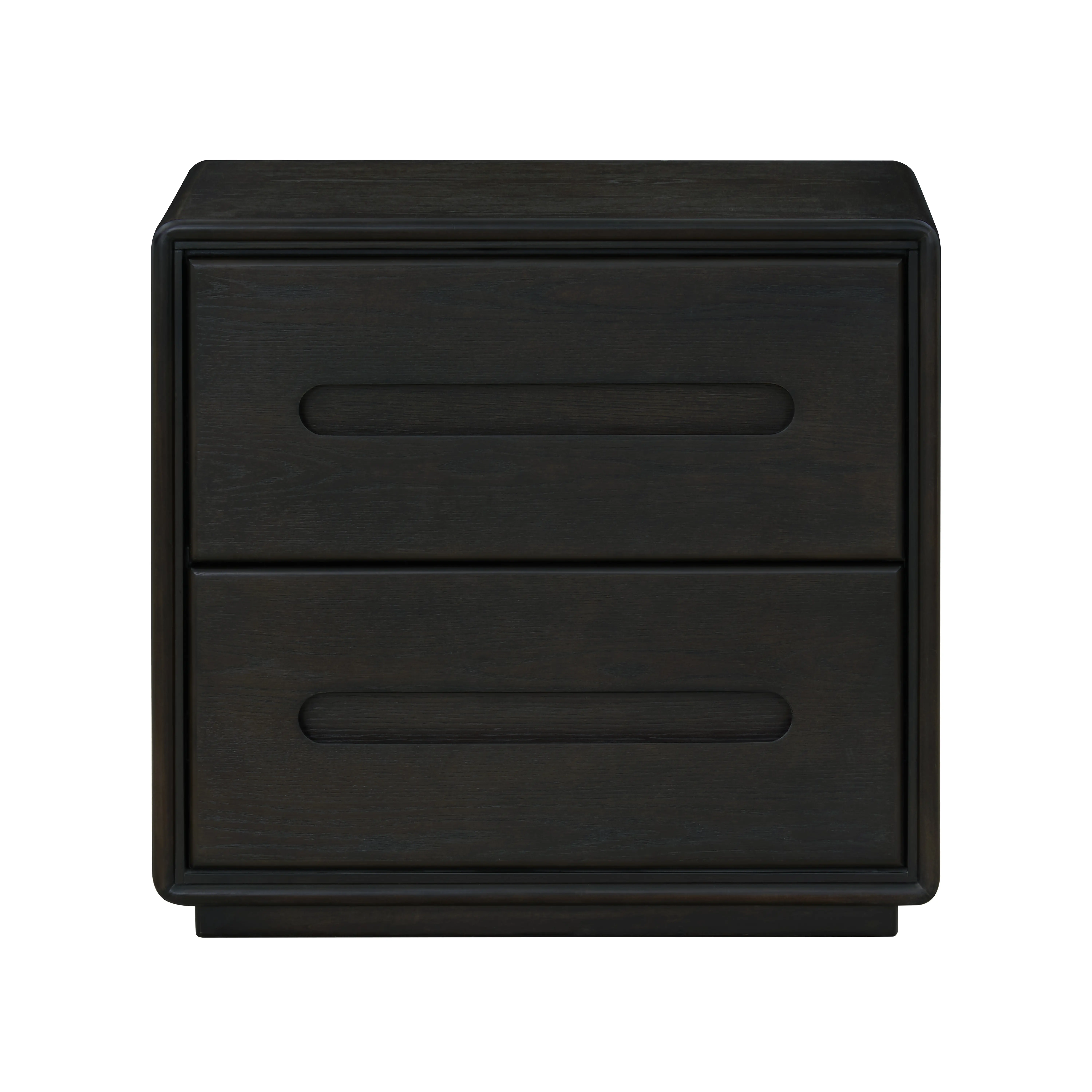 Polaris Black 2-Drawer Nightstand-2