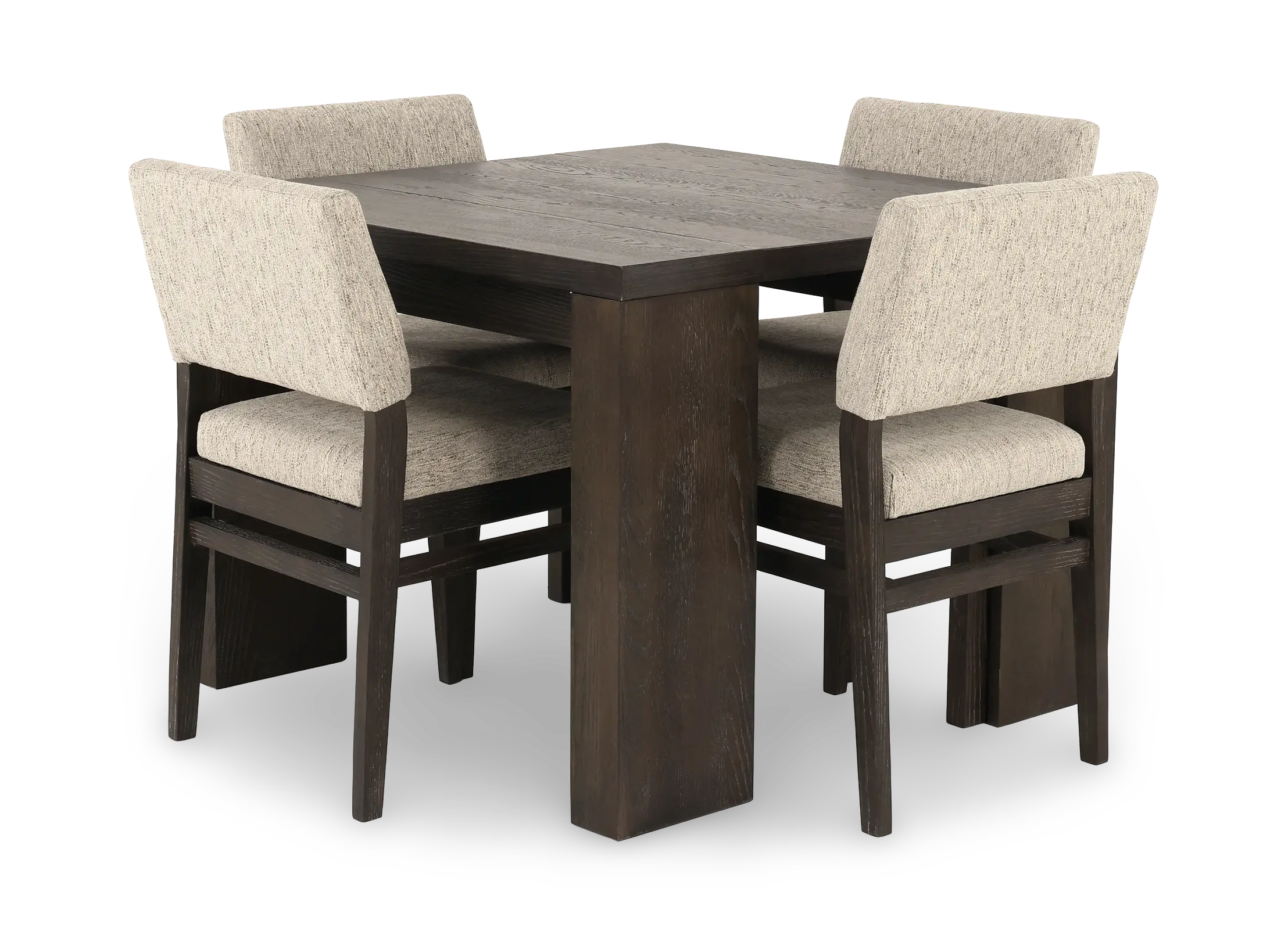 Flex Dark Brown Oak 5-Piece Dining Set with 5-20 Leaves-1
