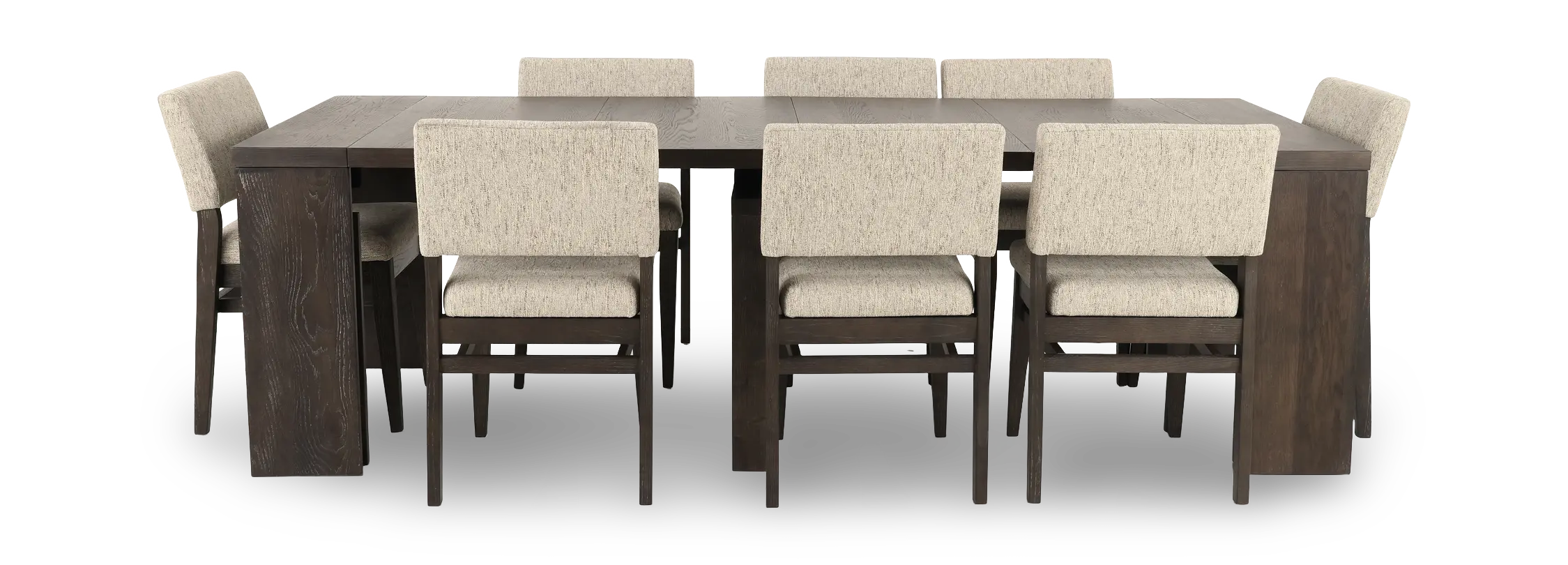 Flex Dark Brown Oak 5-Piece Dining Set with 5-20 Leaves-11