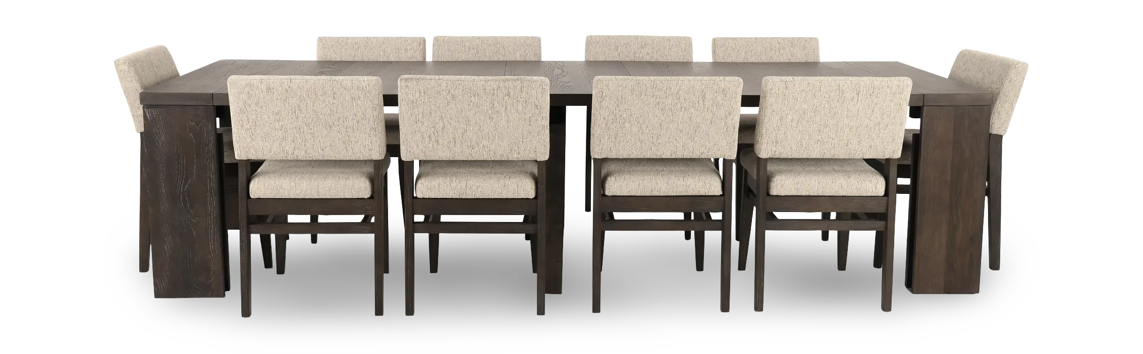 Flex Dark Brown Oak 5-Piece Dining Set with 5-20 Leaves-13