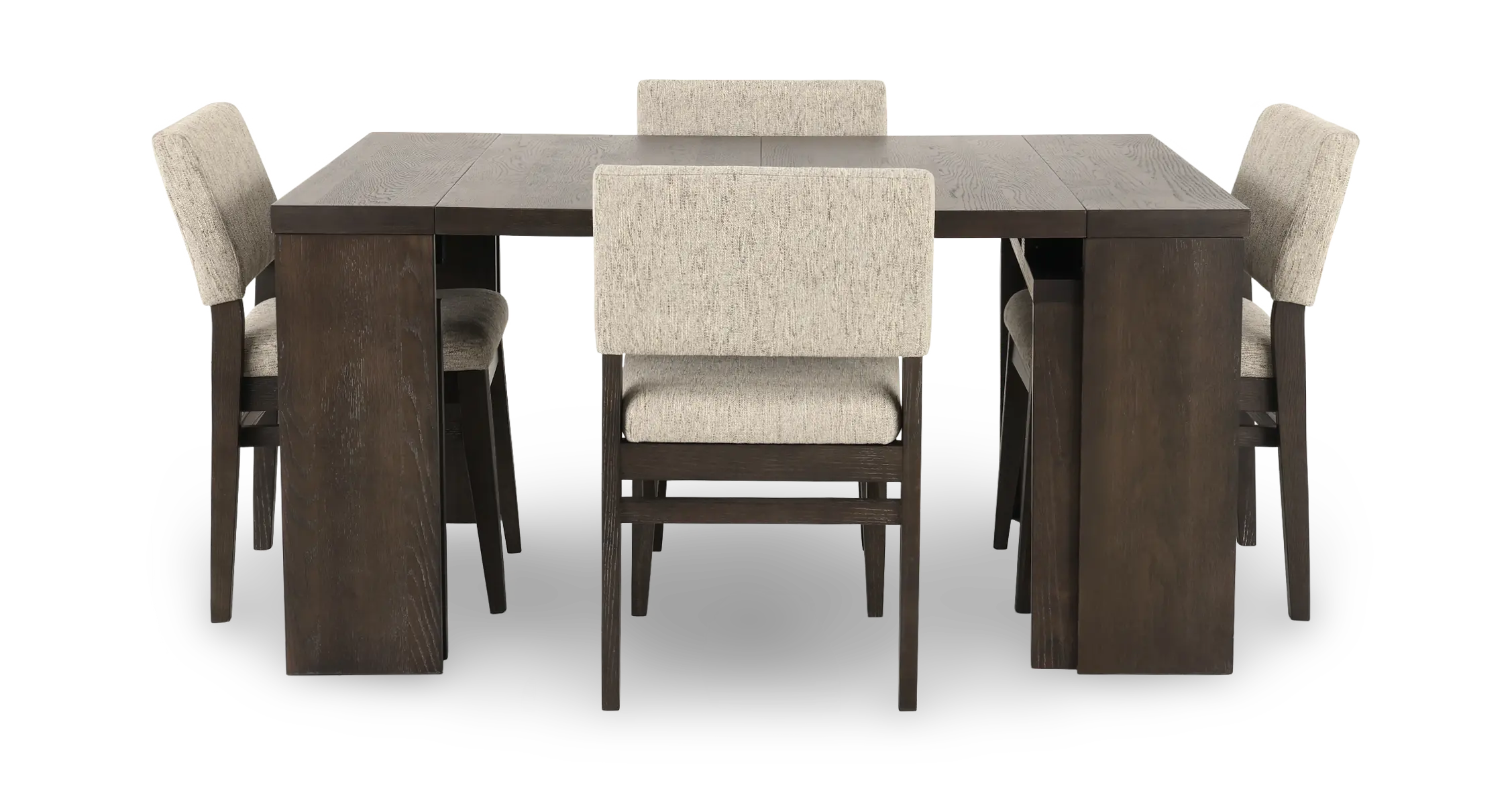 Flex Dark Brown Oak 5-Piece Dining Set with 5-20 Leaves-4