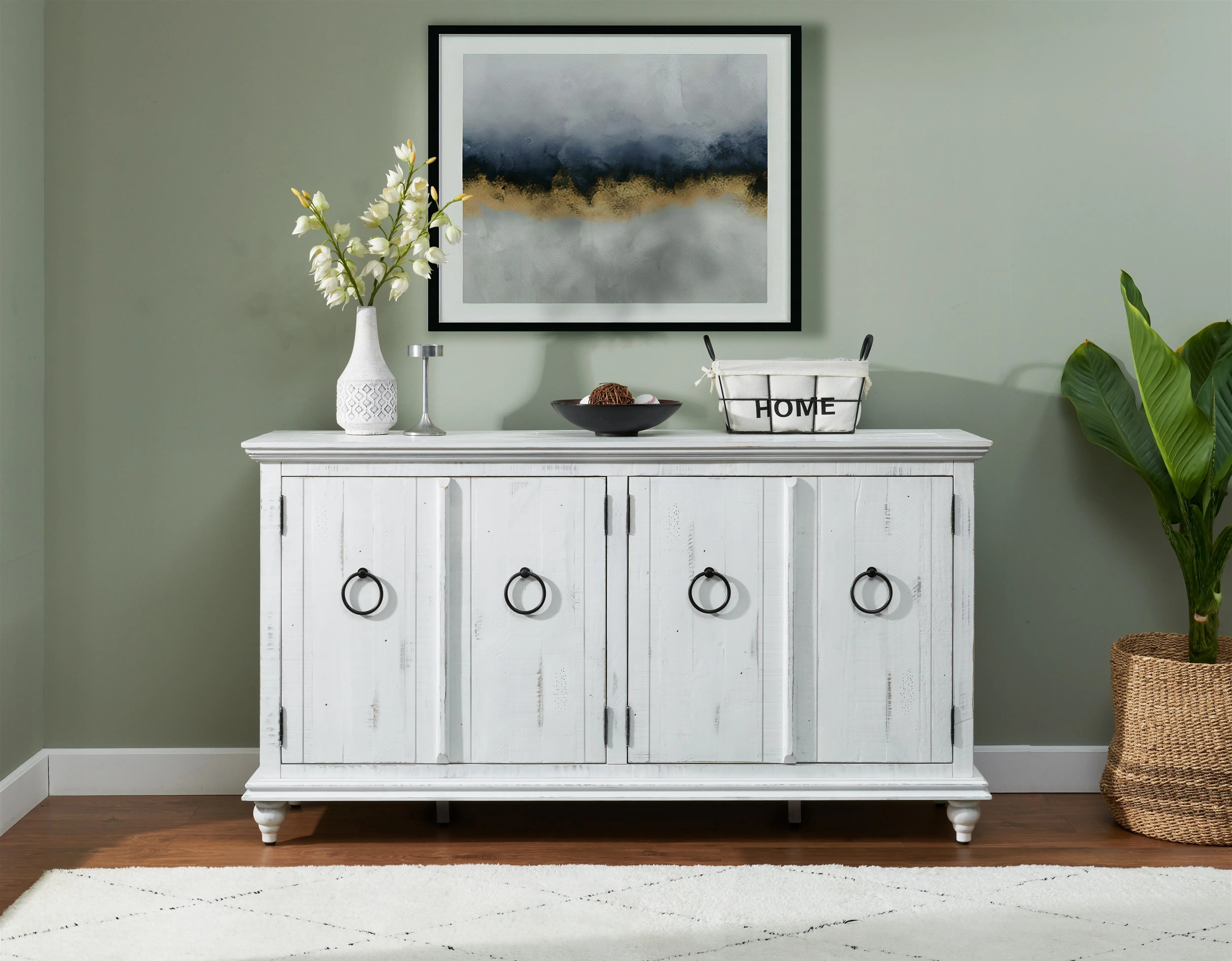 Garden District Antique White Console-2