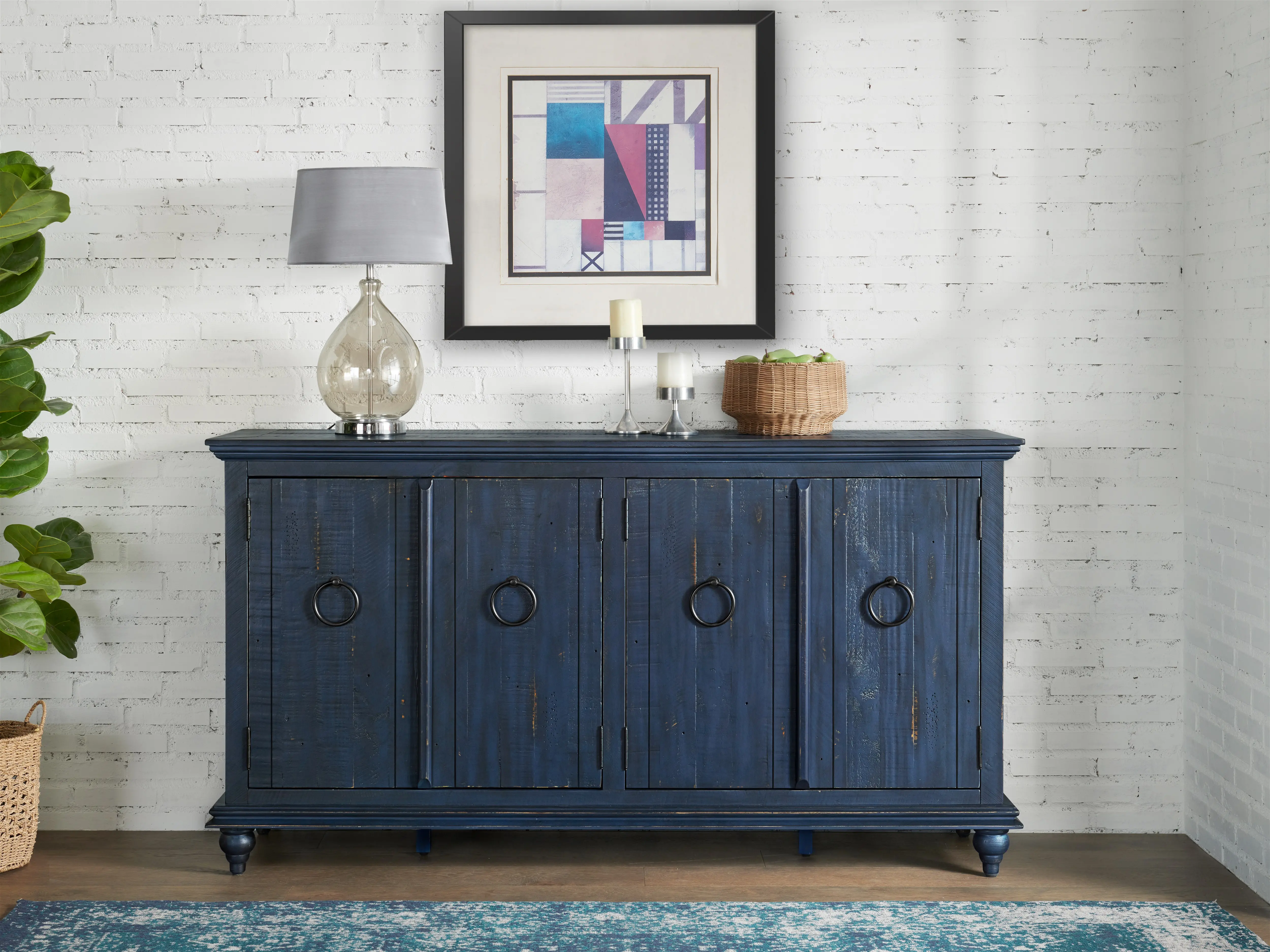 Garden District Antique Blue Console-2