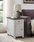 Monterey White and Brown End Table
