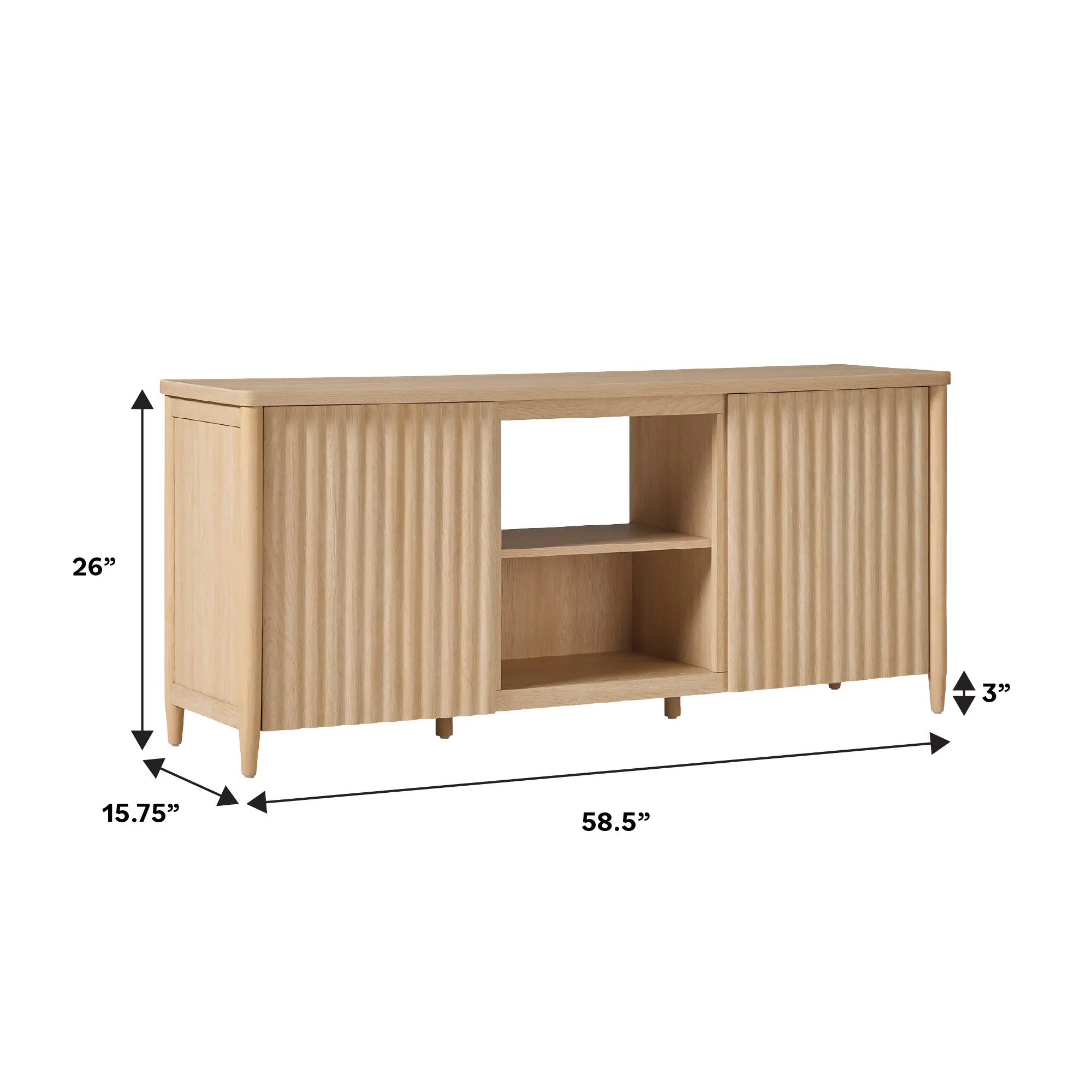WEFLN21584CO1 Flynn Coastal Oak 58 Reeded TV Stand-10