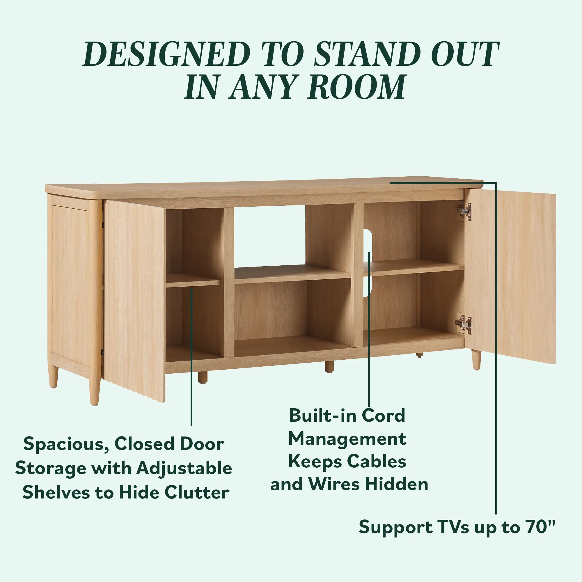 WEFLN21584CO1 Flynn Coastal Oak 58 Reeded TV Stand-12