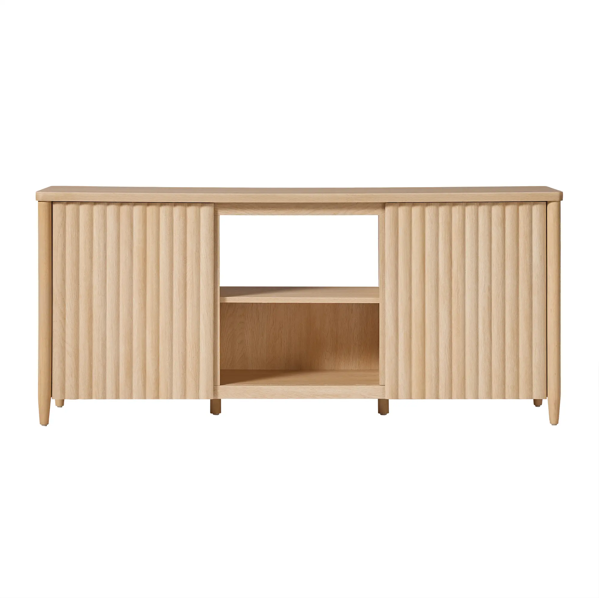 WEFLN21584CO1 Flynn Coastal Oak 58 Reeded TV Stand-1