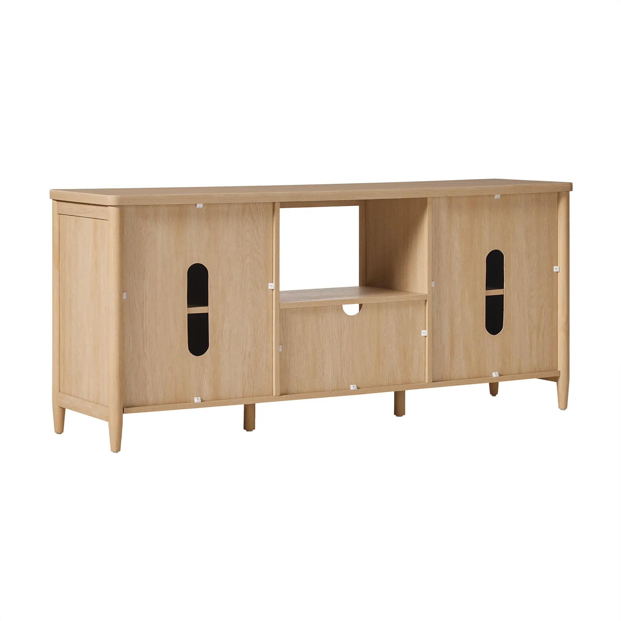 WEFLN21584CO1 Flynn Coastal Oak 58 Reeded TV Stand-9