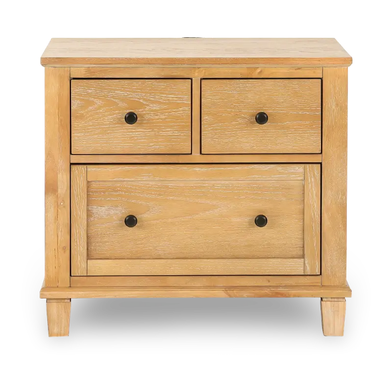 Sycamore Light Oak 2-Drawer Nightstand