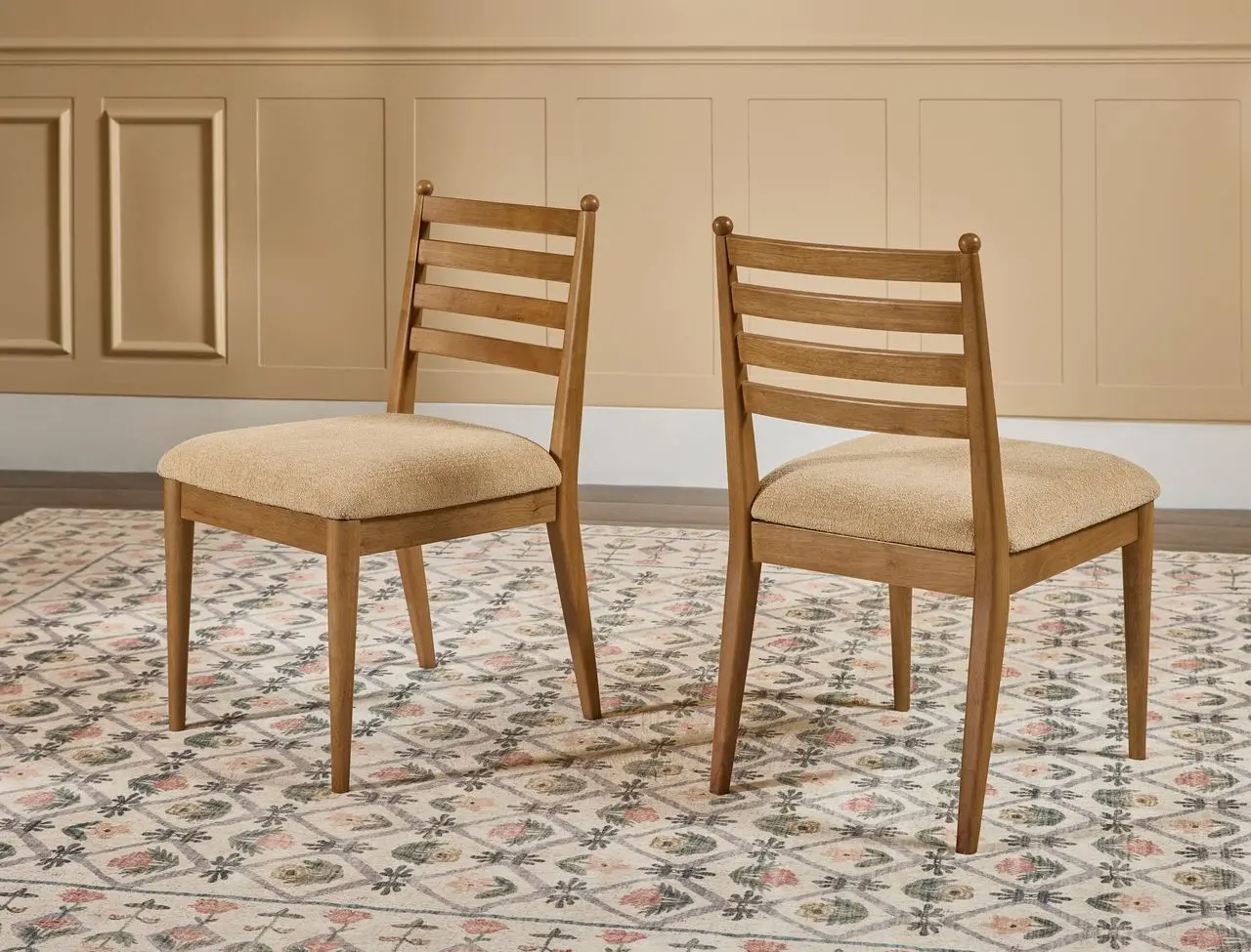 Langley Brown Ladder-Back Dining Chair-2