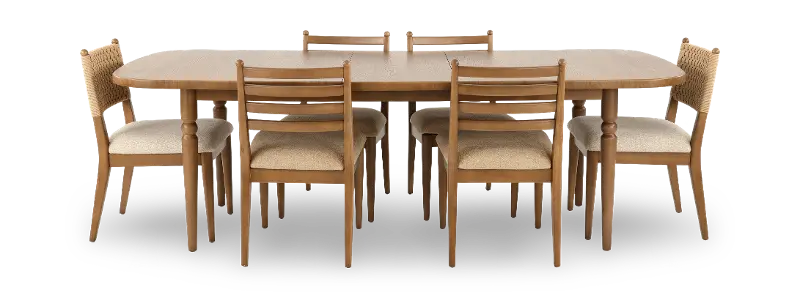 Langley Brown 7 Piece Dining Set