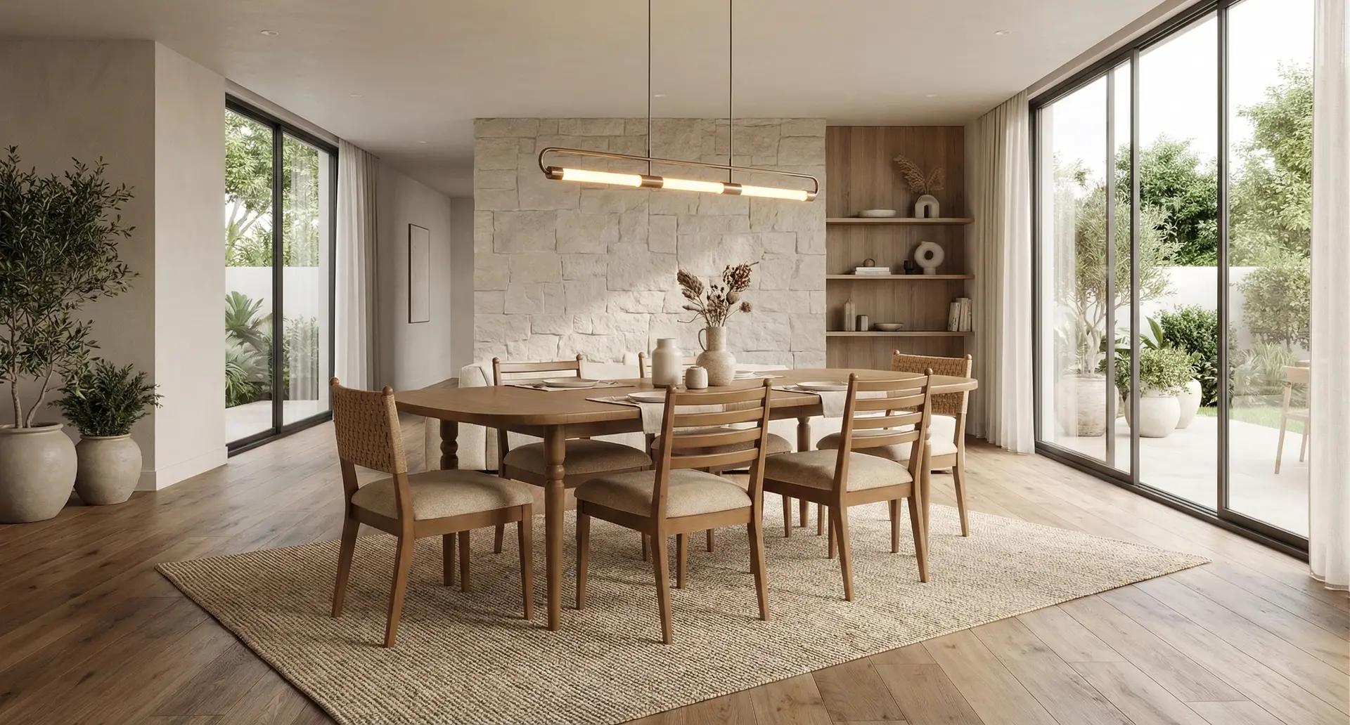 Langley Brown 7 Piece Dining Set-2