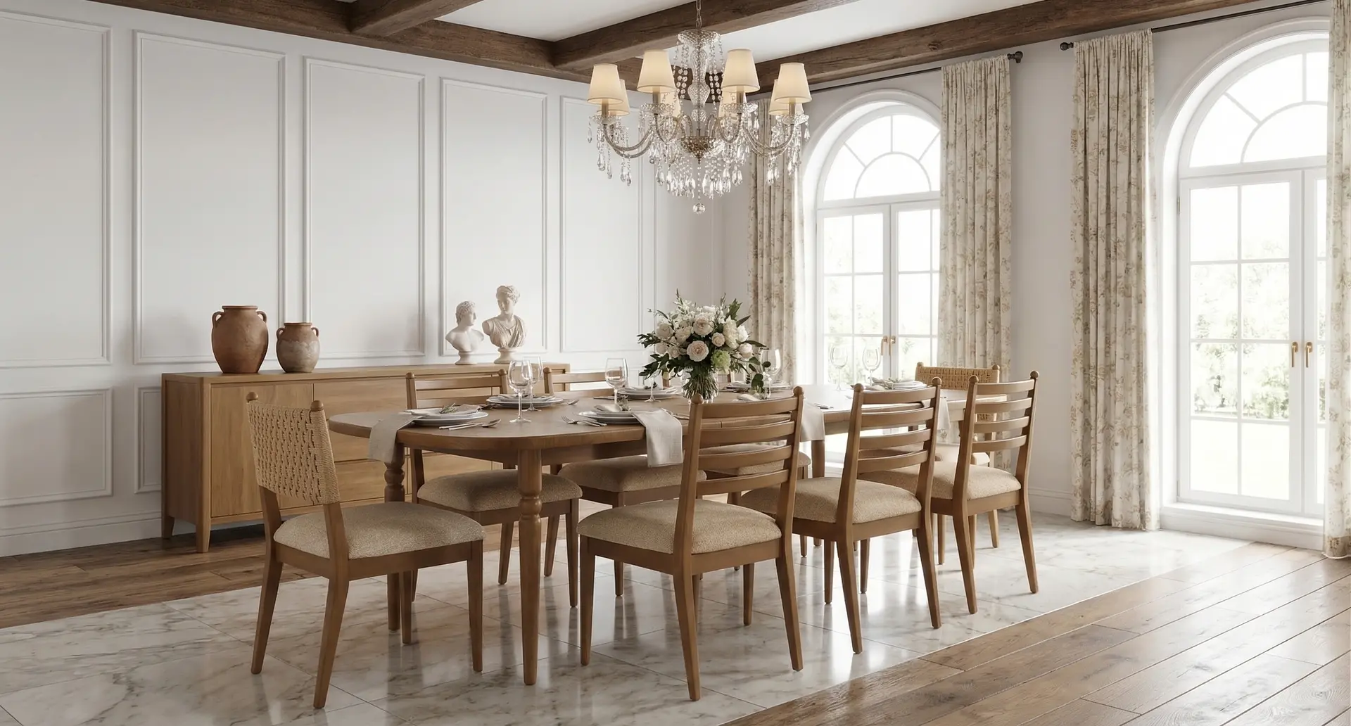 Langley Brown 7 Piece Dining Set-7