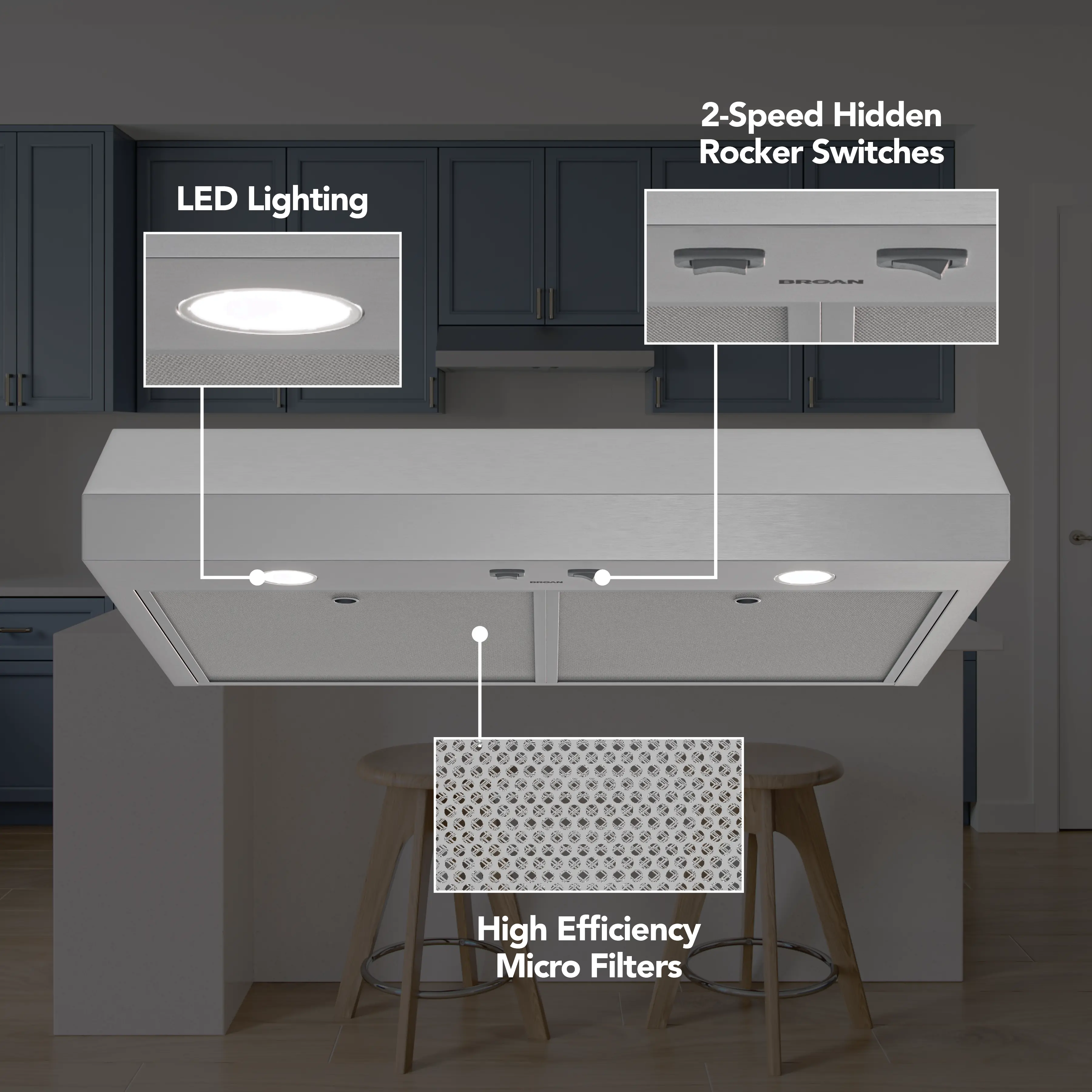 GLA1303SS Broan 30 Under Cabinet Range Hood - Stainless Steel-3