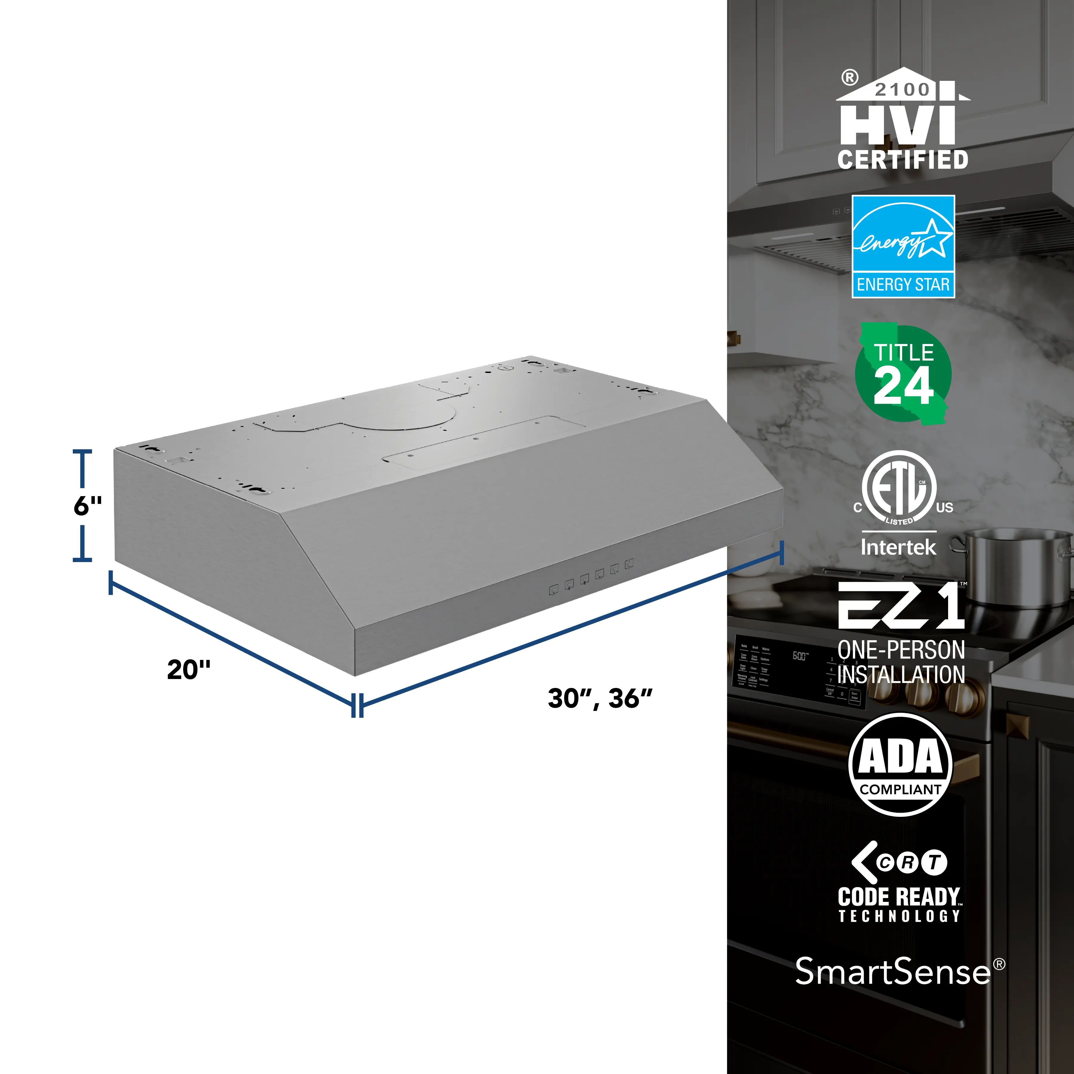 GLA3304SS Broan GLA3 Series 30 Under Cabinet Range Hood - Stainless Steel-3