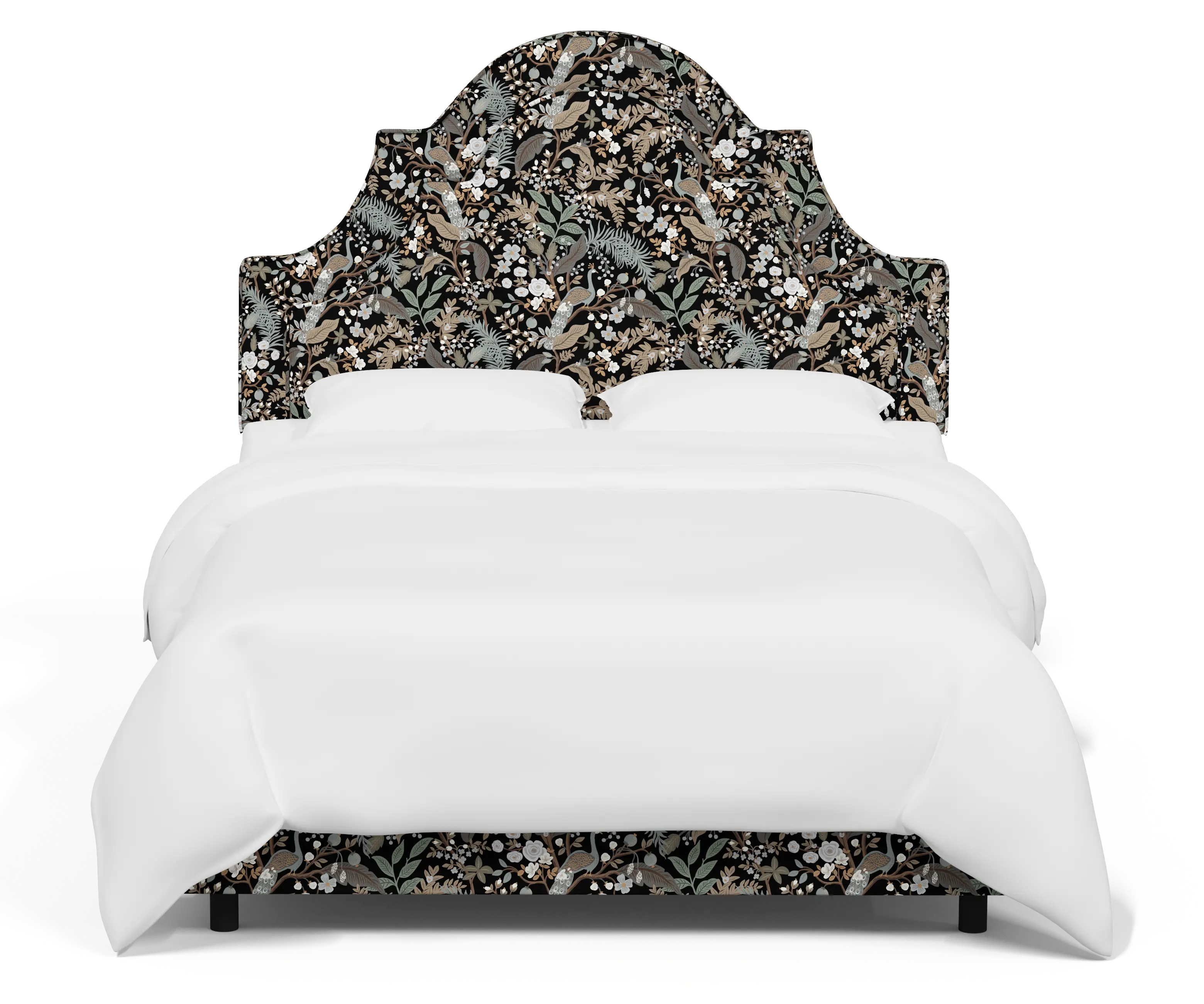 RPC183BEDRPCPCBLKLCB Rifle Paper Co Belmont Peacock Black King Bed-2