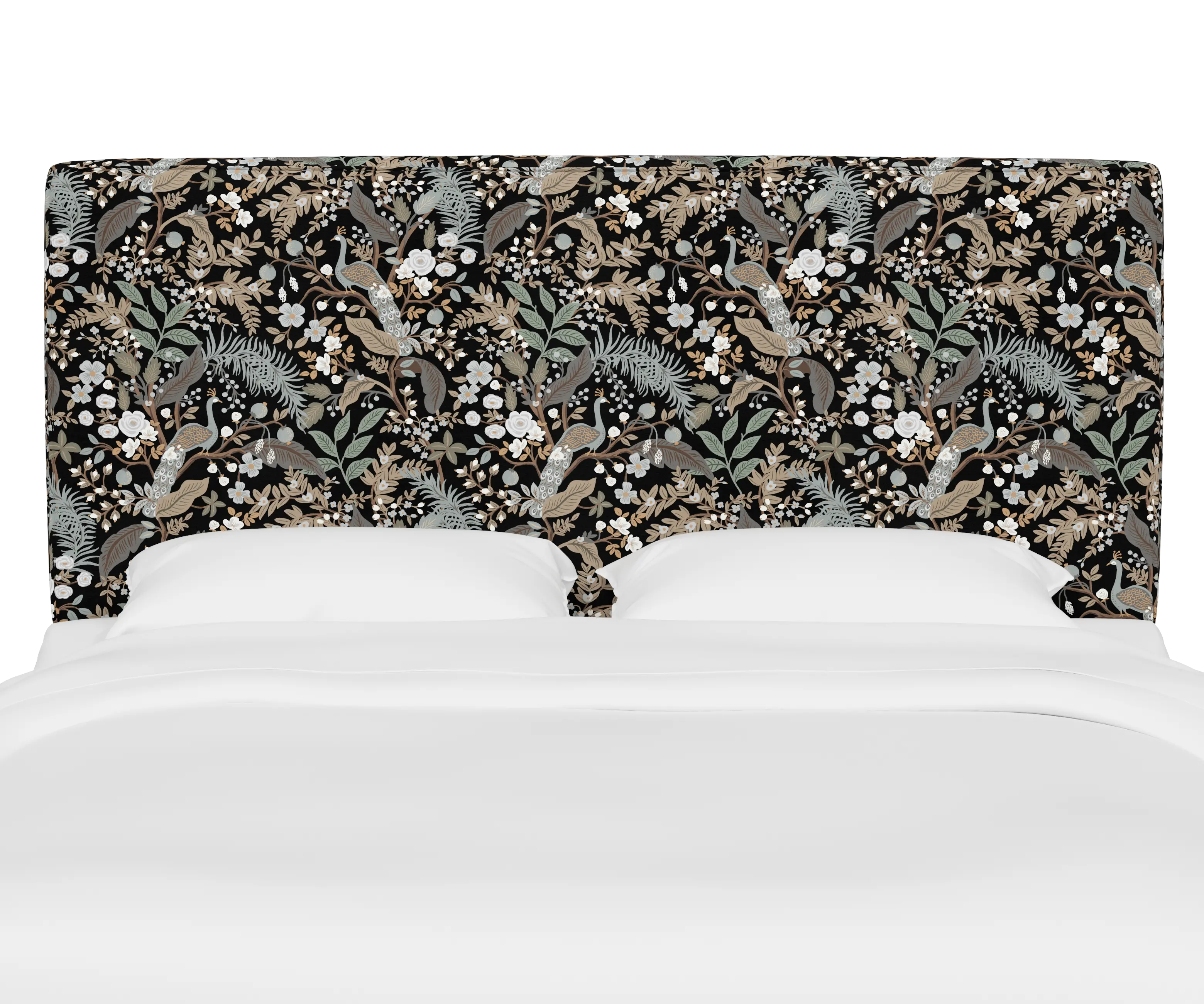 RPC481FRPCPCBLKLCB Rifle Paper Co Fairbanks Peacock Black Full Headboard-1