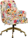 RPC78-9GLDRPCBLSBLSLCB Rifle Paper Co Yvette Blossom Blush Office Chair with Gold Base