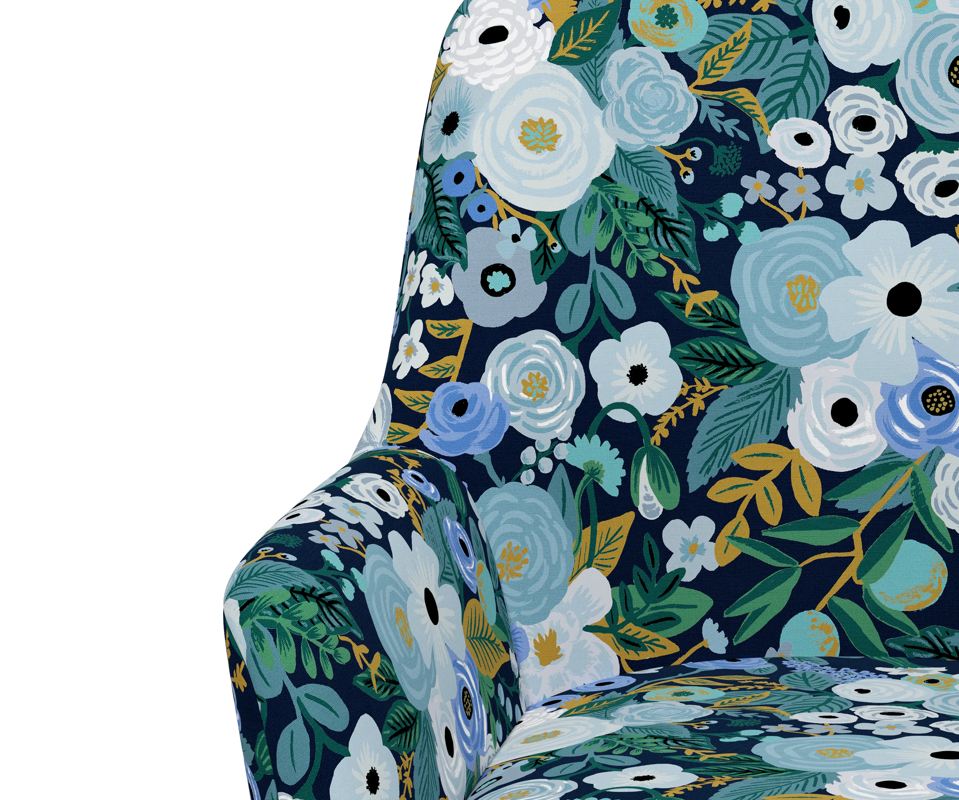 RPC78-9GLDRPCGRPRBLULCB Rifle Paper Co Yvette Garden Party Blue Office Chair with Gold Base-5