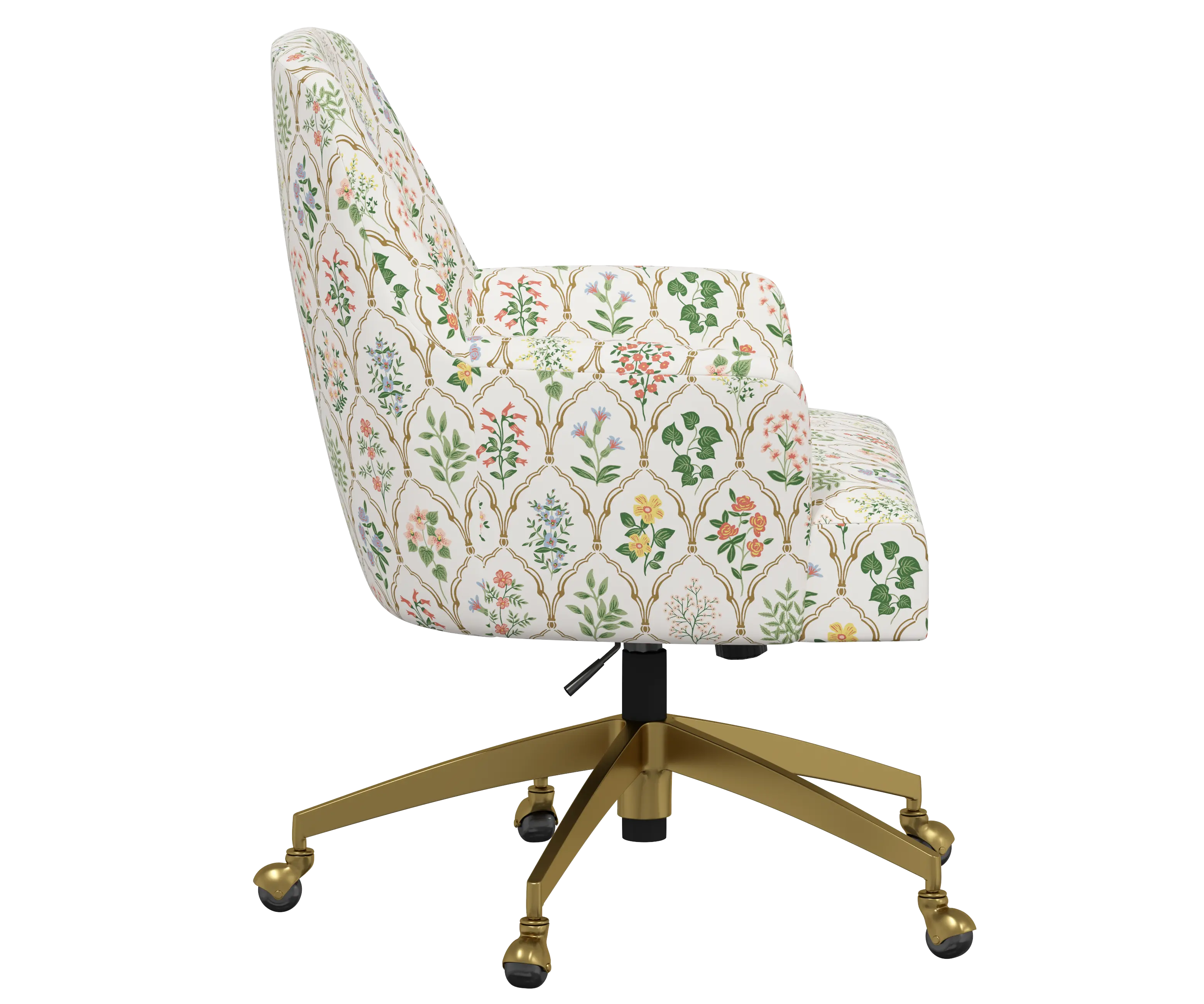 RPC78-9GLDRPCHWTMLTLCB Rifle Paper Co Yvette Hawthorne Multi Office Chair with Gold Base-3