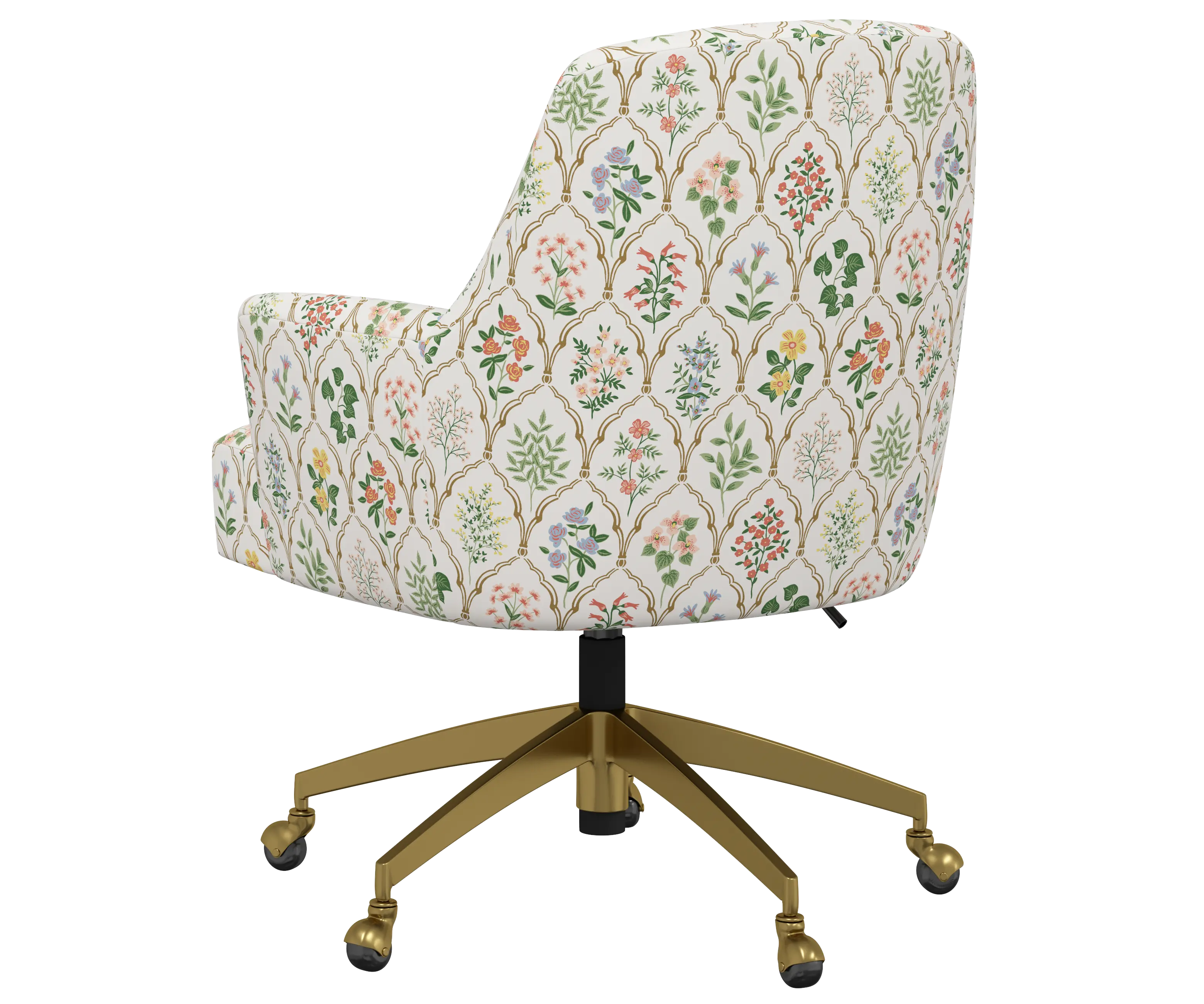 RPC78-9GLDRPCHWTMLTLCB Rifle Paper Co Yvette Hawthorne Multi Office Chair with Gold Base-4