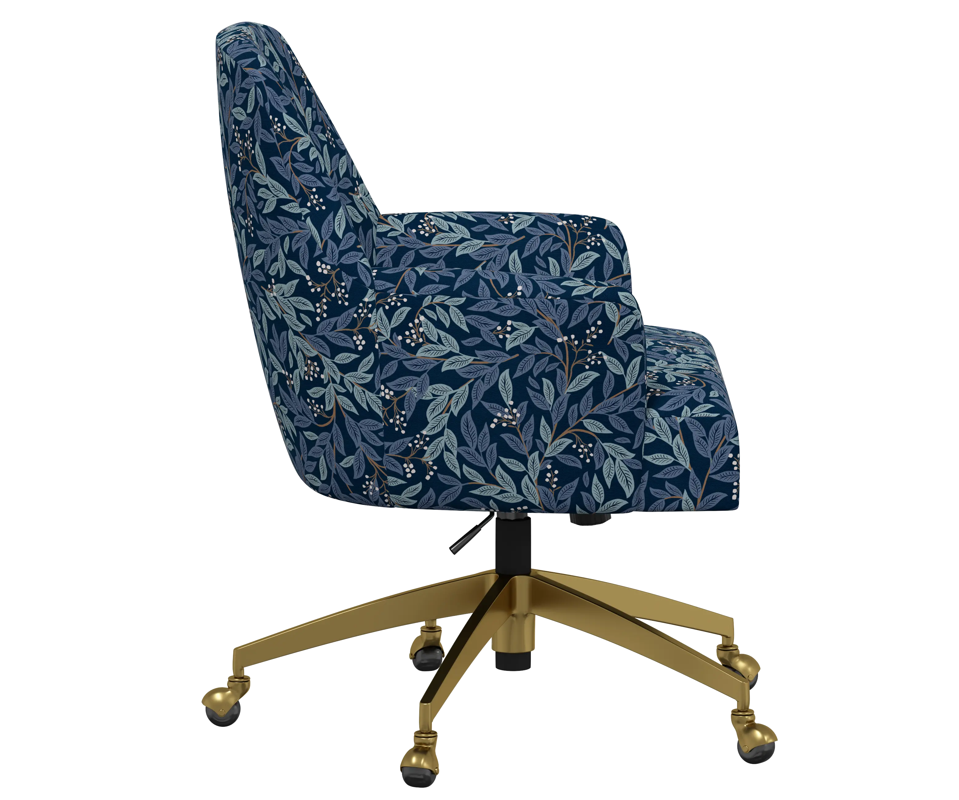 RPC78-9GLDRPCWLBNVLCB Rifle Paper Co Yvette Willowberry Navy Office Chair with Gold Base-3