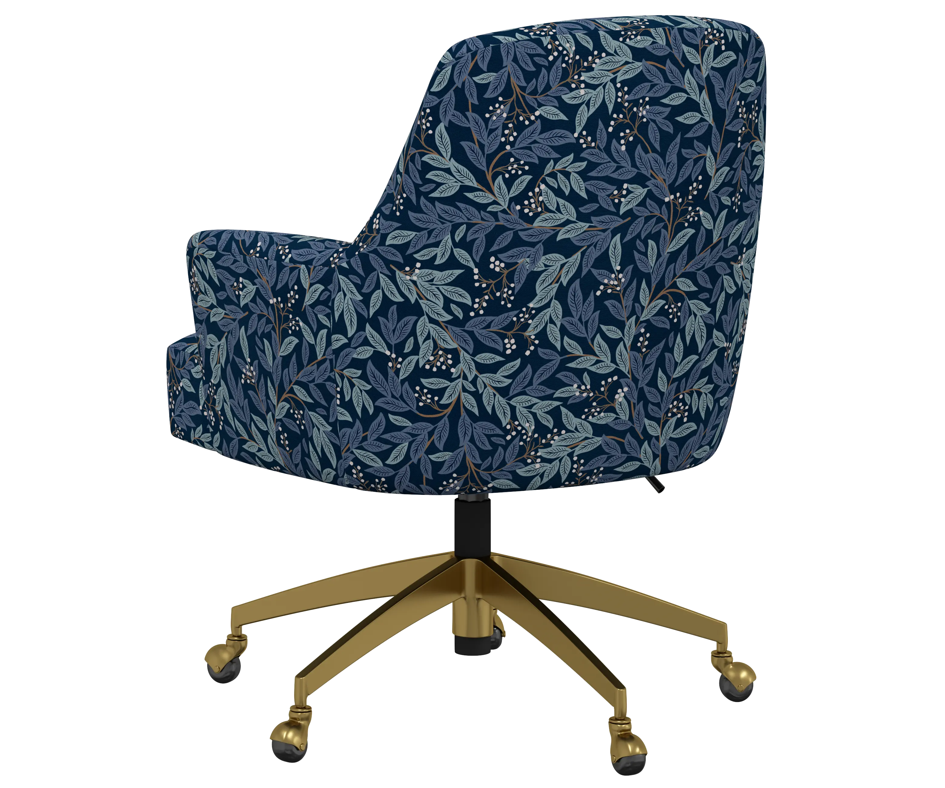 RPC78-9GLDRPCWLBNVLCB Rifle Paper Co Yvette Willowberry Navy Office Chair with Gold Base-4