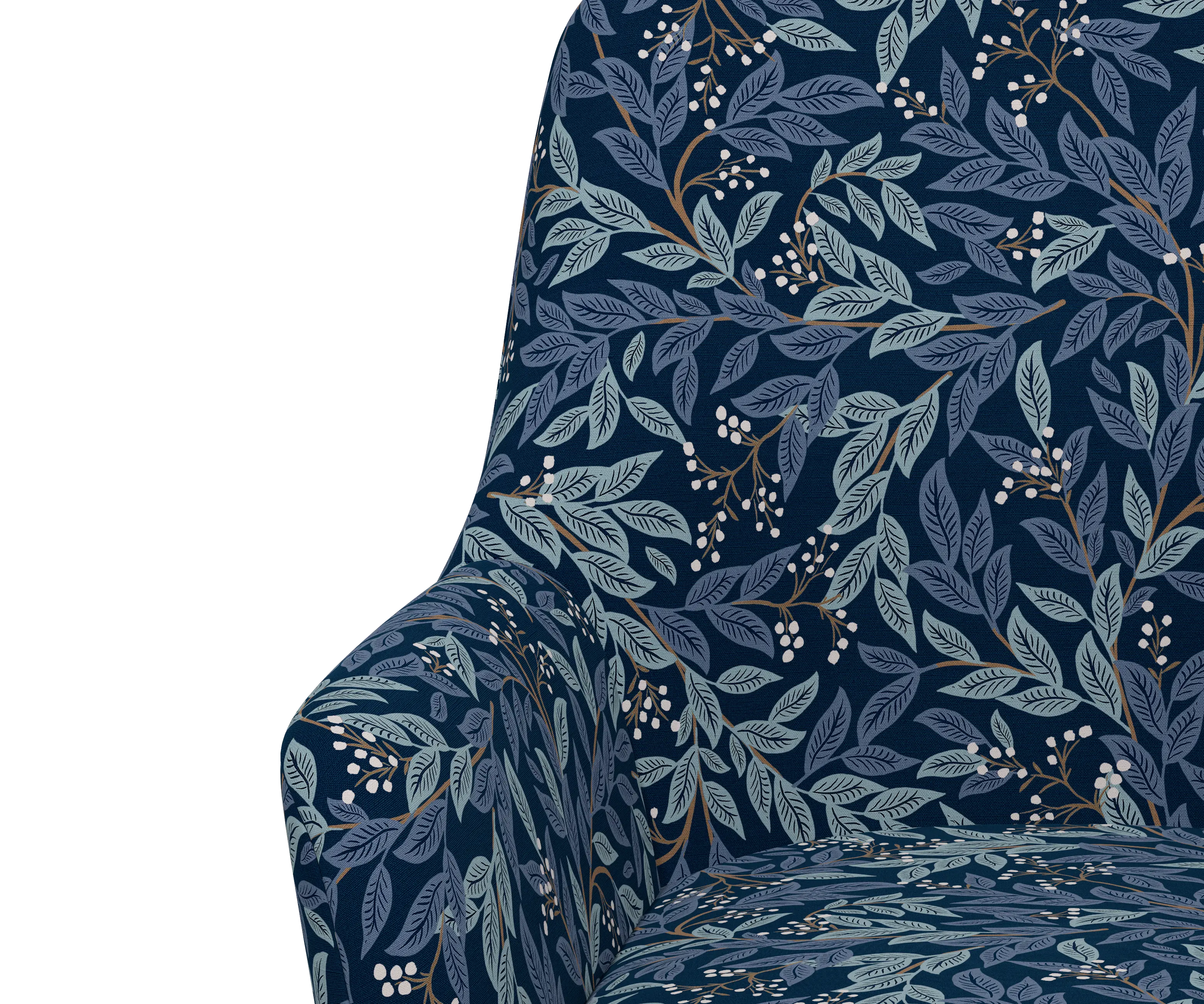 RPC78-9GLDRPCWLBNVLCB Rifle Paper Co Yvette Willowberry Navy Office Chair with Gold Base-5