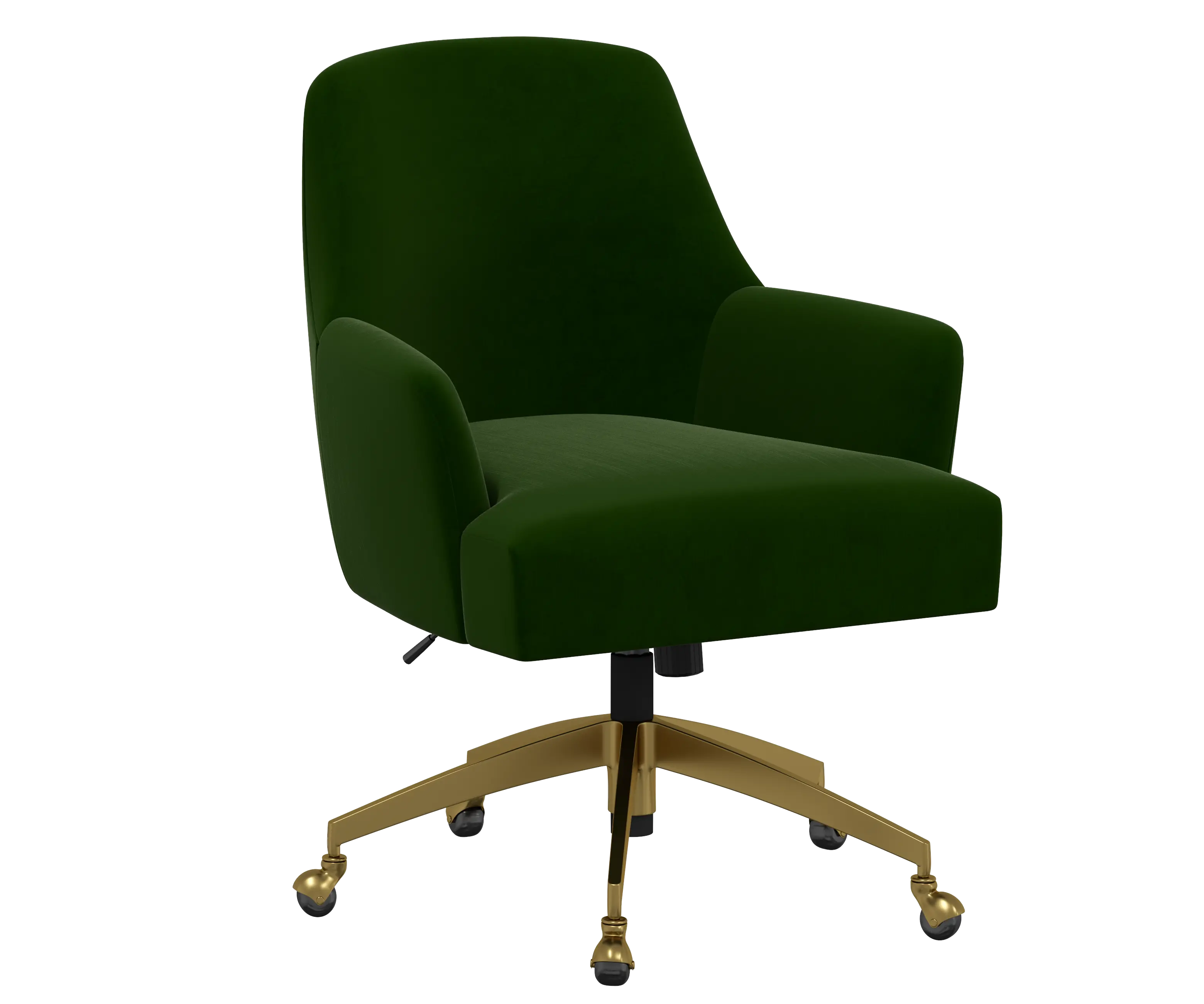 RPC78-9GLDTTNEMR Rifle Paper Co Yvette Titan Emerald Office Chair with Gold Base-2