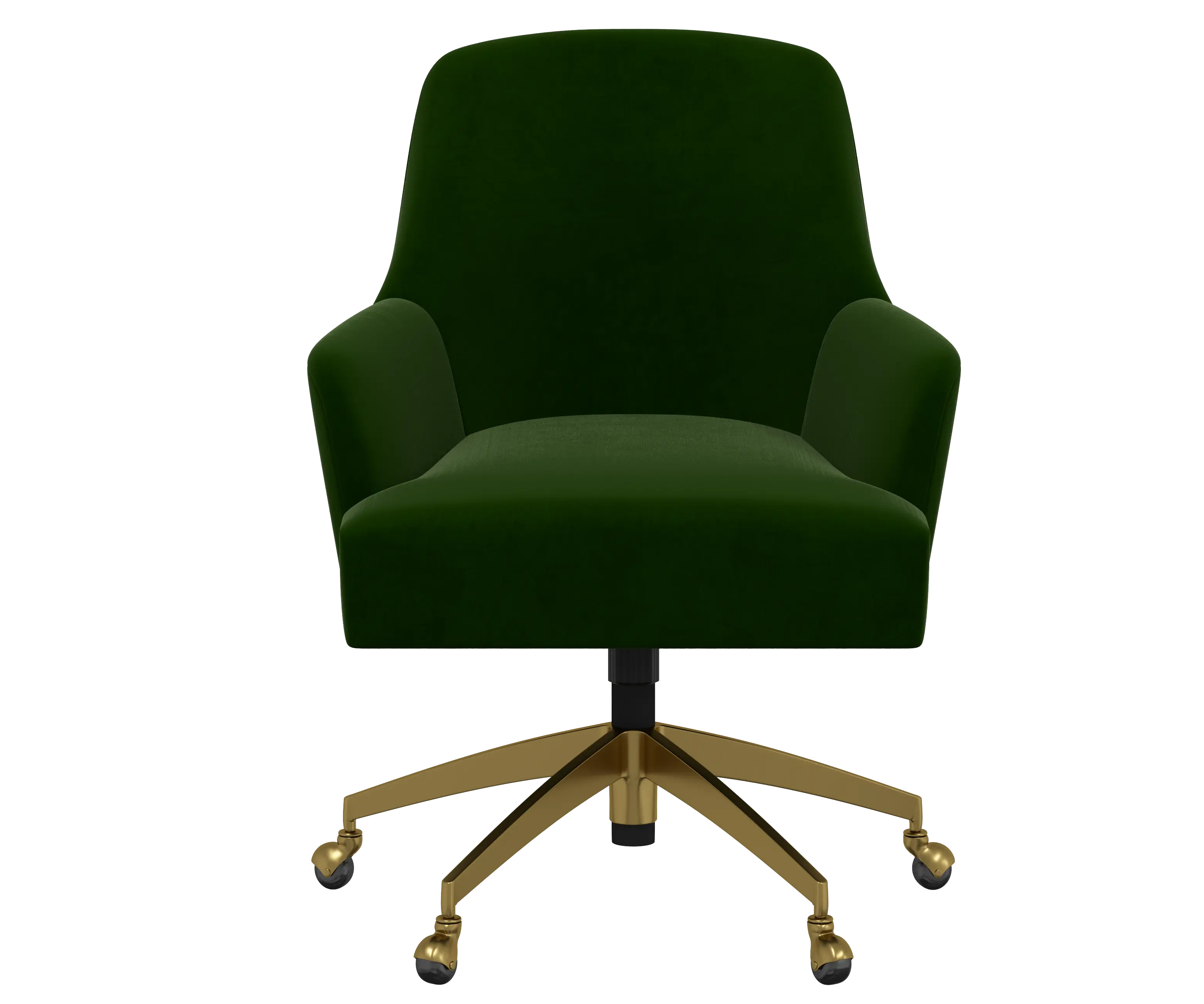 RPC78-9GLDTTNEMR Rifle Paper Co Yvette Titan Emerald Office Chair with Gold Base-1