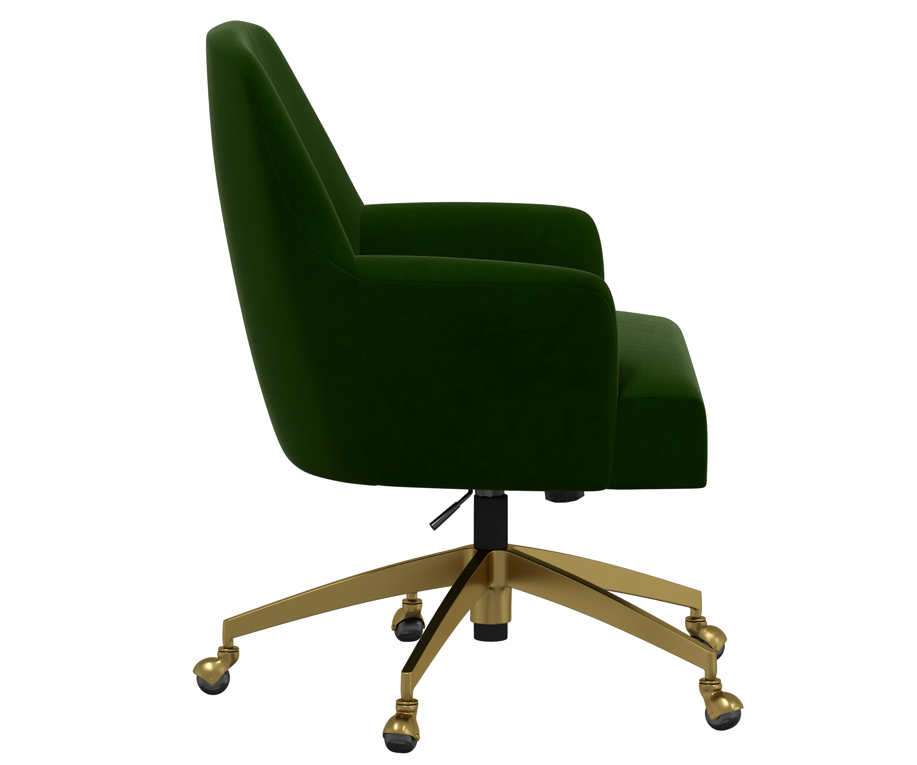 RPC78-9GLDTTNEMR Rifle Paper Co Yvette Titan Emerald Office Chair with Gold Base-3