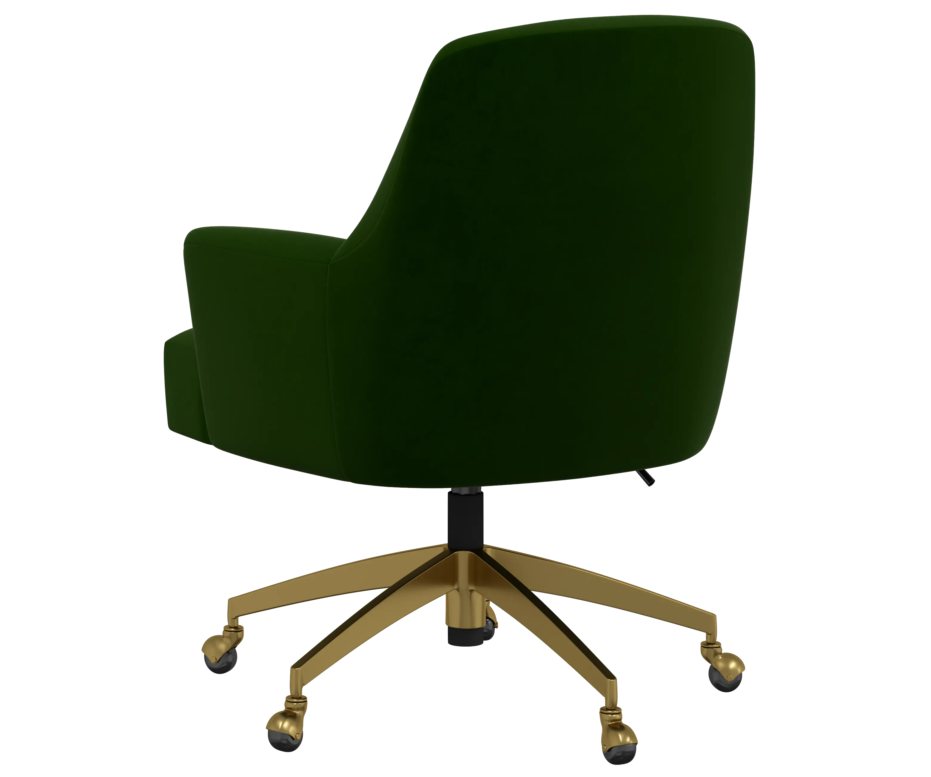 RPC78-9GLDTTNEMR Rifle Paper Co Yvette Titan Emerald Office Chair with Gold Base-4