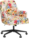 RPC78-9RPCBLSBLSLCB Rifle Paper Co Yvette Blossom Blush Office Chair with Black Base