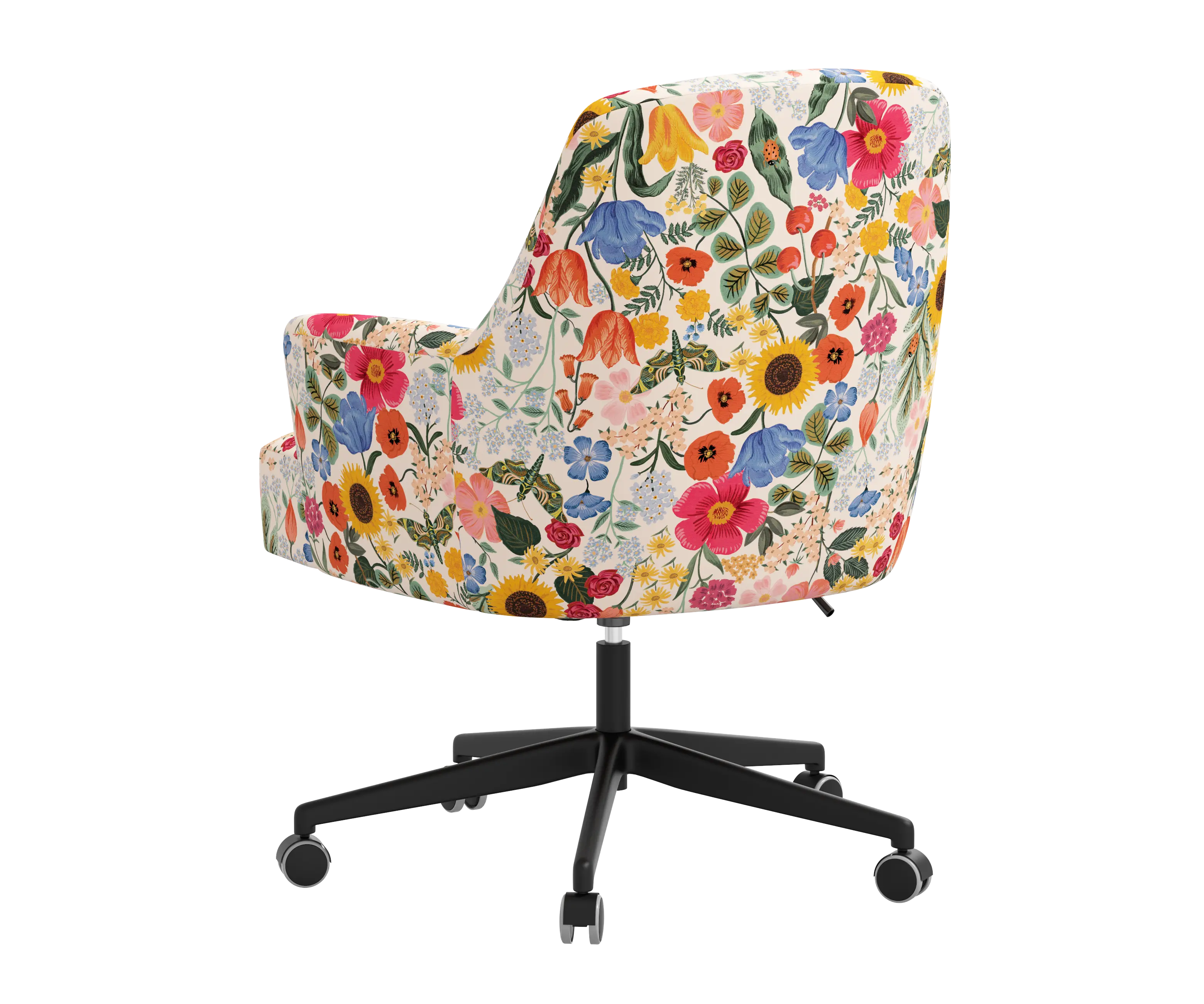 RPC78-9RPCBLSBLSLCB Rifle Paper Co Yvette Blossom Blush Office Chair with Black Base-4