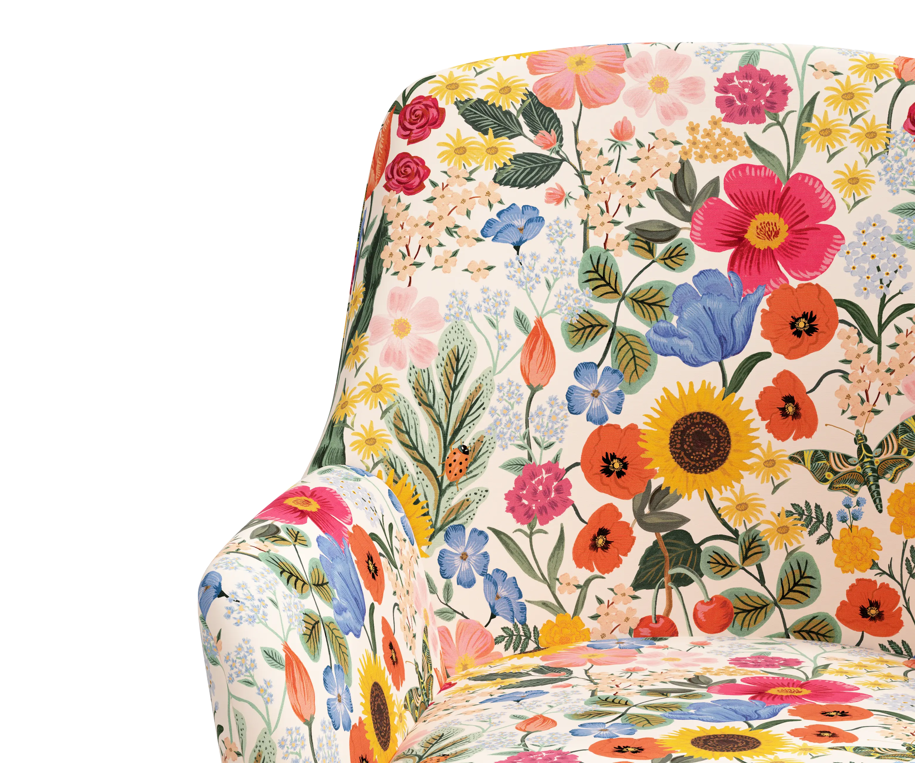 RPC78-9RPCBLSBLSLCB Rifle Paper Co Yvette Blossom Blush Office Chair with Black Base-5