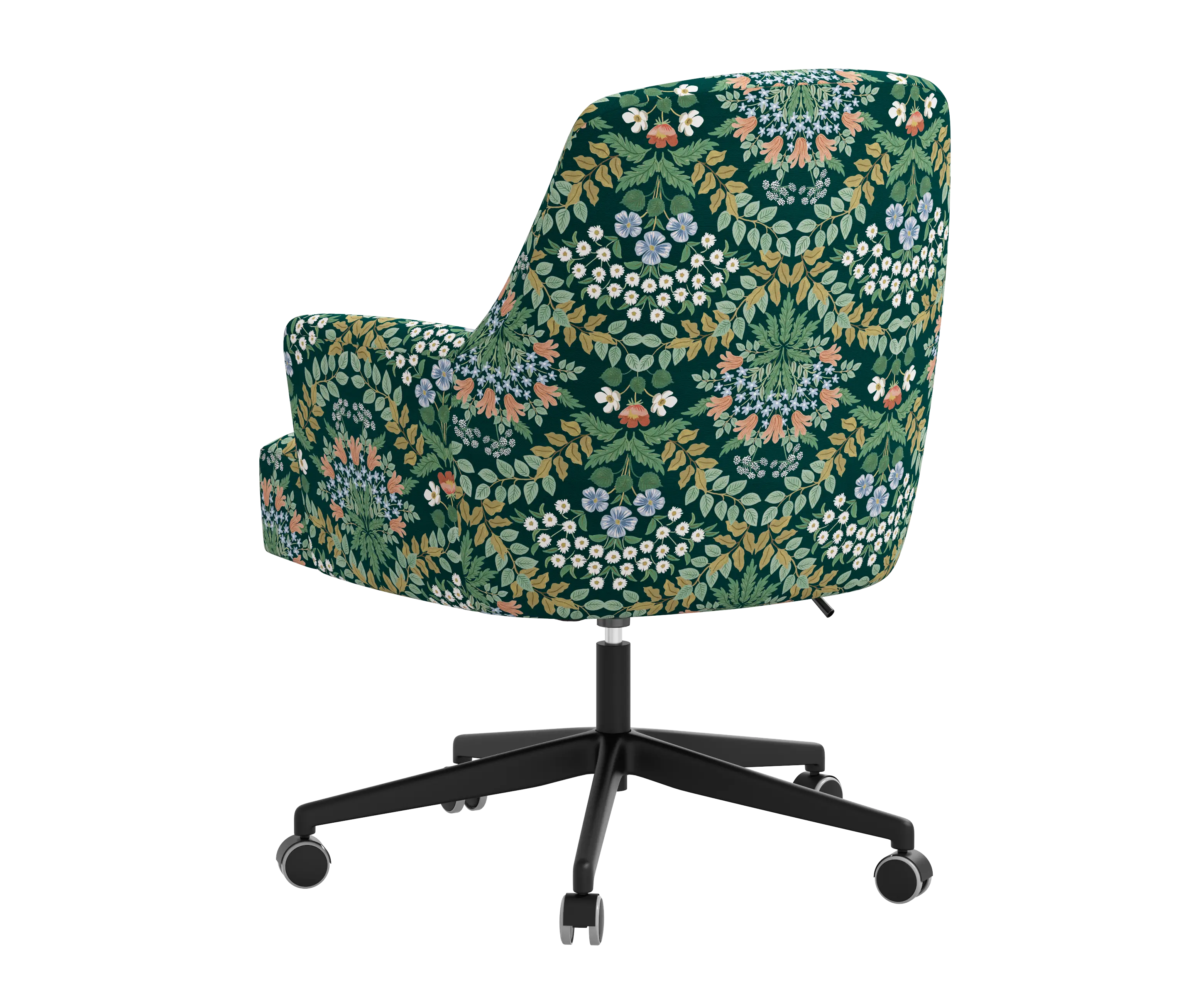 RPC78-9RPCBREMRLCB Rifle Paper Co Yvette Bramble Emerald Office Chair with Black Base-4
