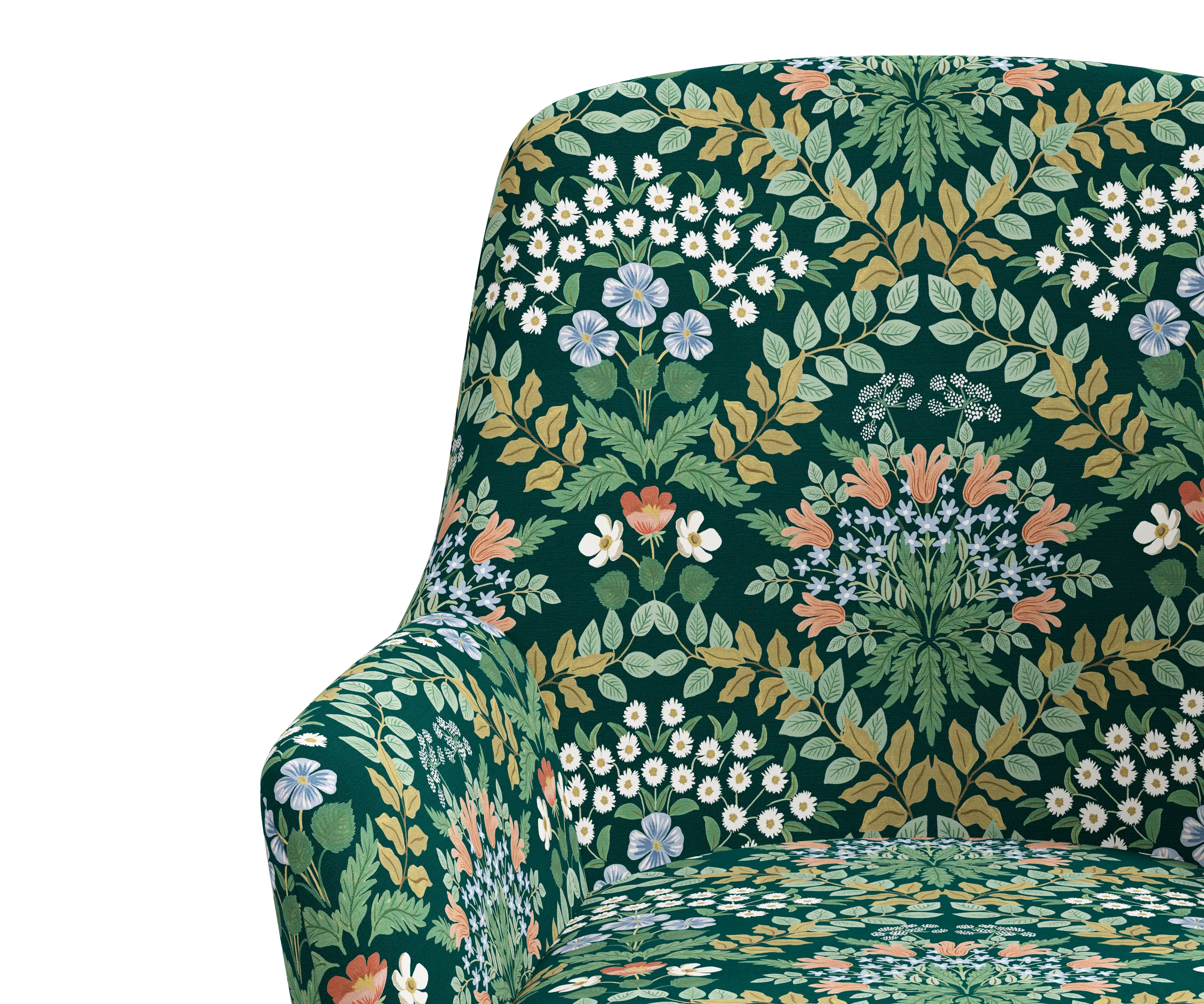 RPC78-9RPCBREMRLCB Rifle Paper Co Yvette Bramble Emerald Office Chair with Black Base-5