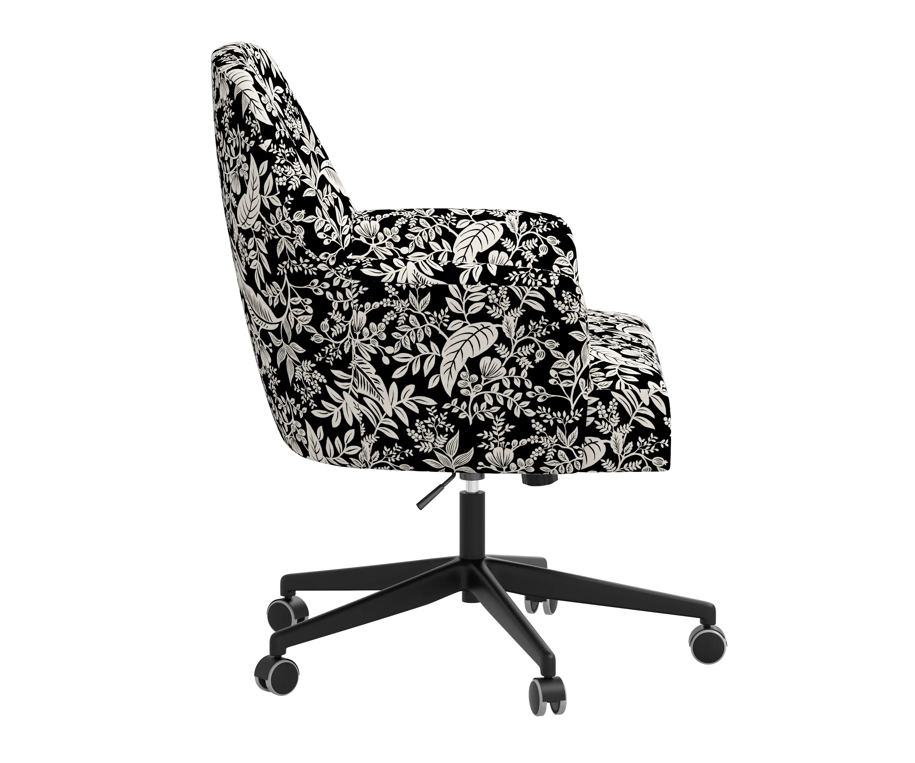 RPC78-9RPCCNBLCRMLCB Rifle Paper Co Yvette Canopy Black and Cream Office Chair with Black Base-3