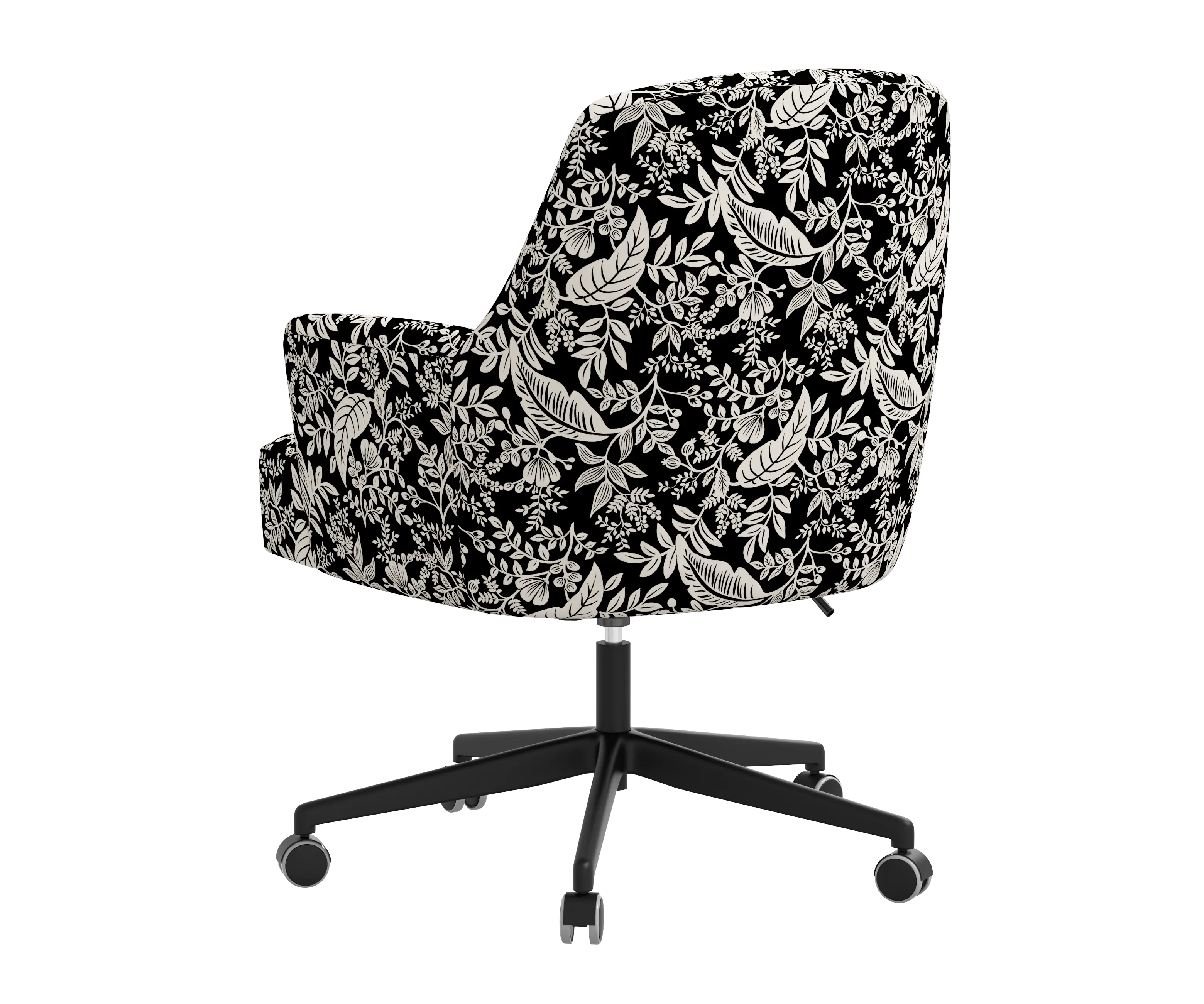 RPC78-9RPCCNBLCRMLCB Rifle Paper Co Yvette Canopy Black and Cream Office Chair with Black Base-4