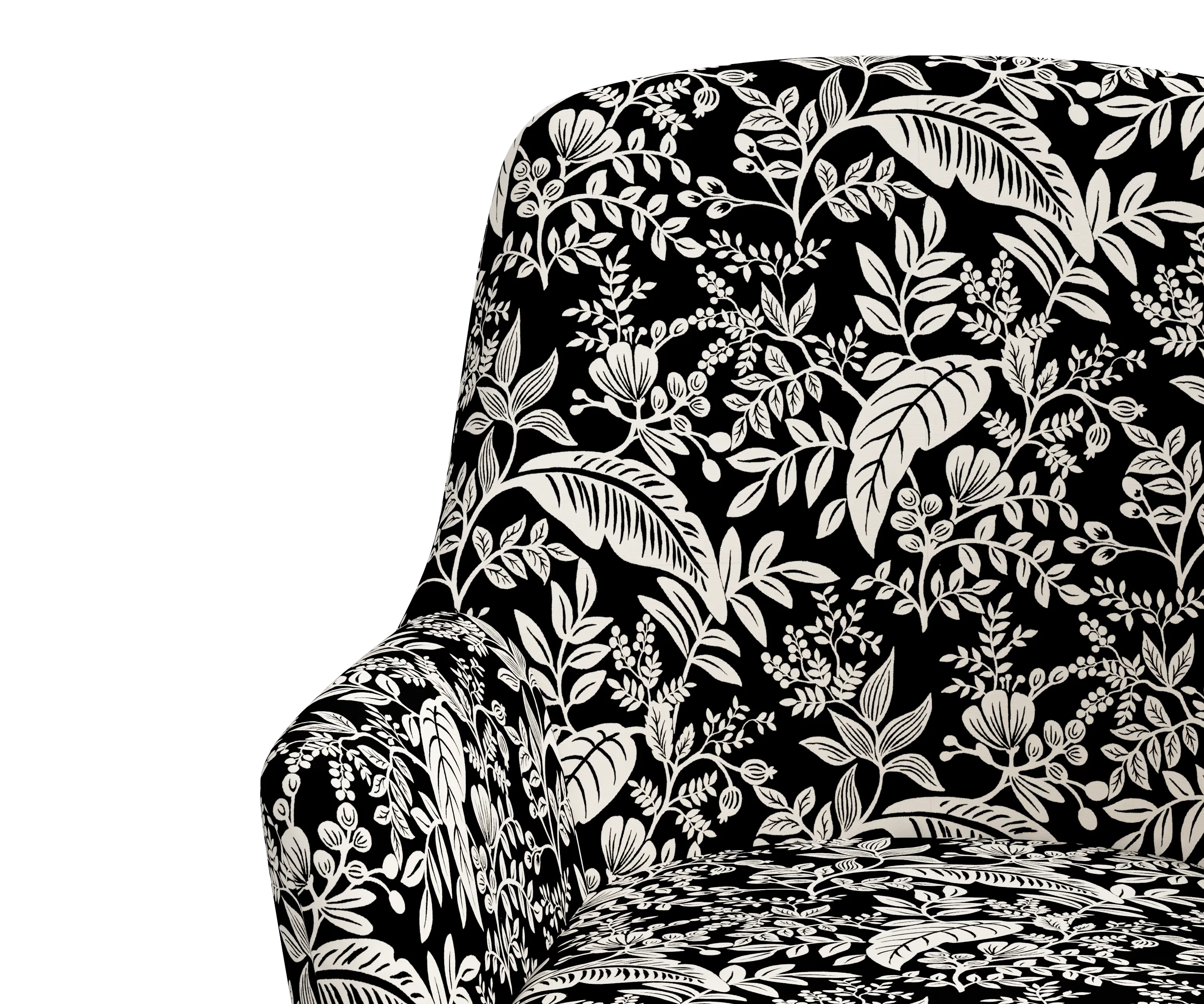RPC78-9RPCCNBLCRMLCB Rifle Paper Co Yvette Canopy Black and Cream Office Chair with Black Base-5