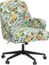 RPC78-9RPCCTGRMNLCB Rifle Paper Co Yvette Citrus Grove Mint Office Chair with Black Base