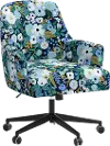 RPC78-9RPCGRPRBLULCB Rifle Paper Co Yvette Garden Party Blue Office Chair with Black Base