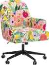 RPC78-9RPCGRPRTLCB Rifle Paper Co Yvette Garden Party Pink Office Chair with Black Base