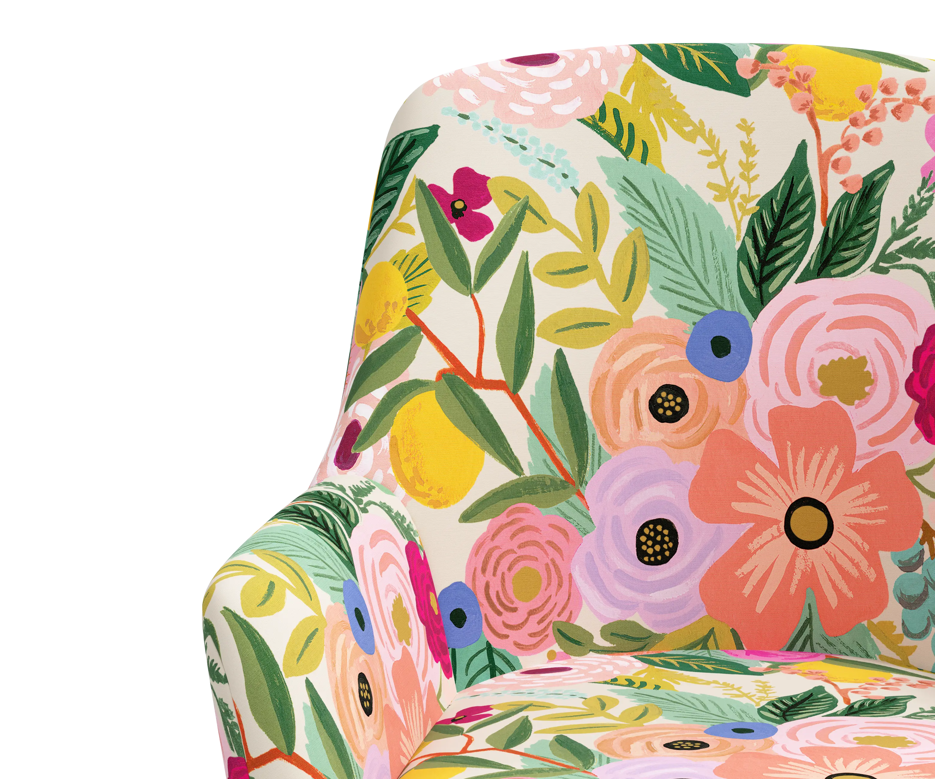 RPC78-9RPCGRPRTLCB Rifle Paper Co Yvette Garden Party Pink Office Chair with Black Base-5