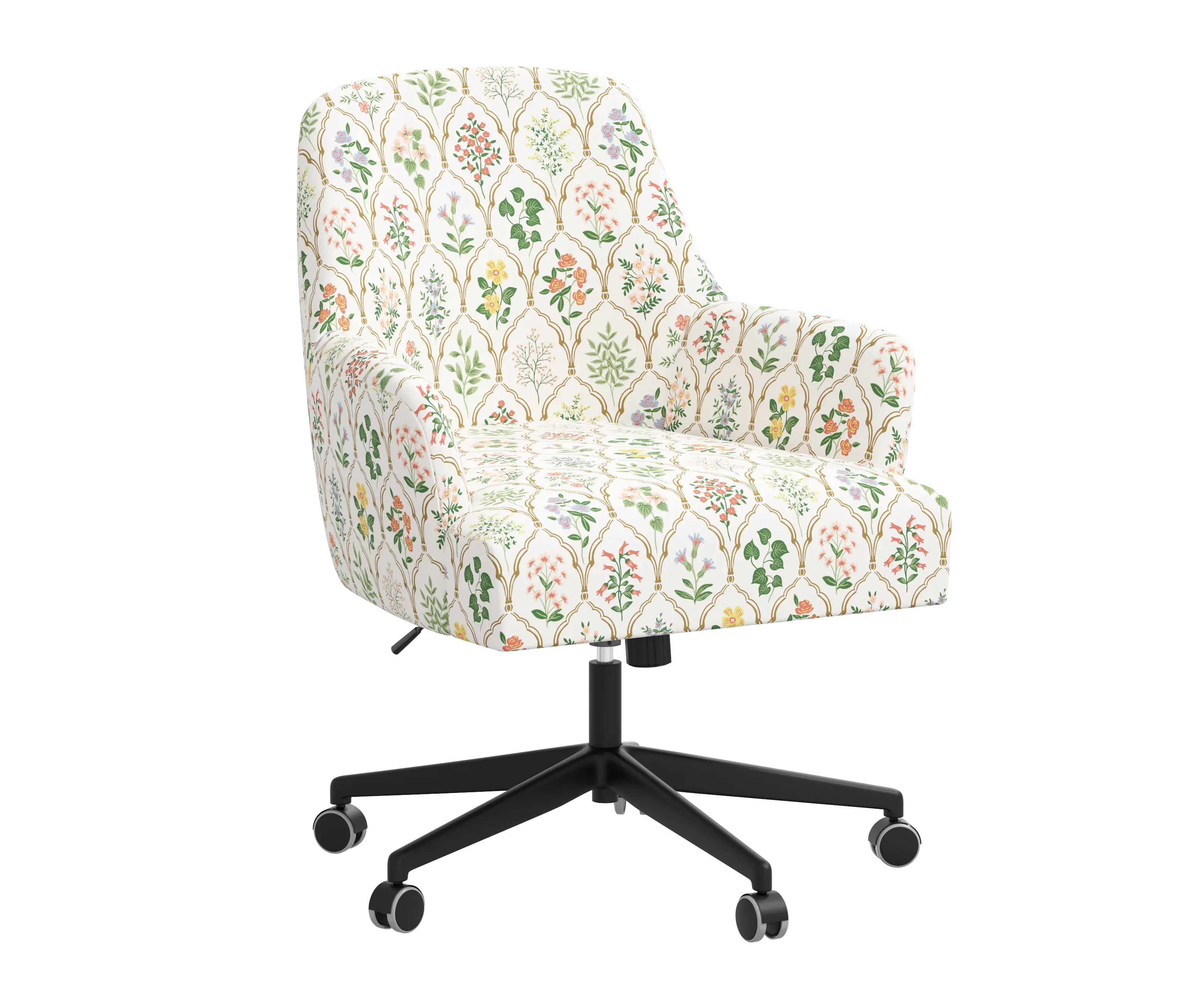 RPC78-9RPCHWTMLTLCB Rifle Paper Co Yvette Hawthorne Multi Office Chair with Black Base-2